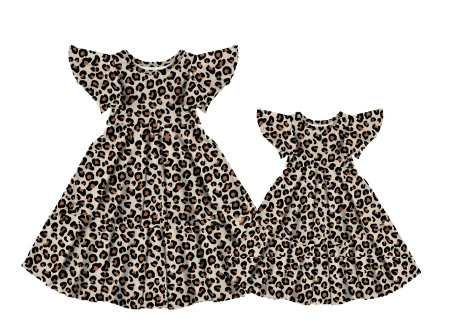 （Pre Order）Mommy and Me Spring＆Summer Leopard Print Dress