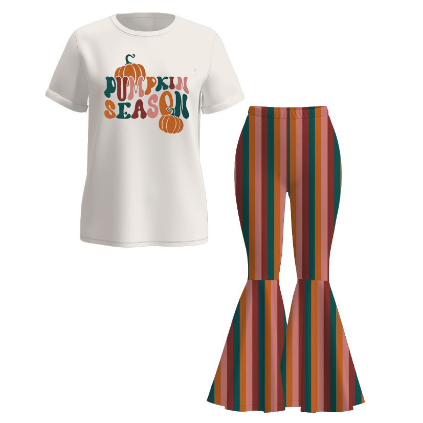 （Pre Order）Family Halloween＆Thanksgiving Pumpkin Season Print Outfit Set