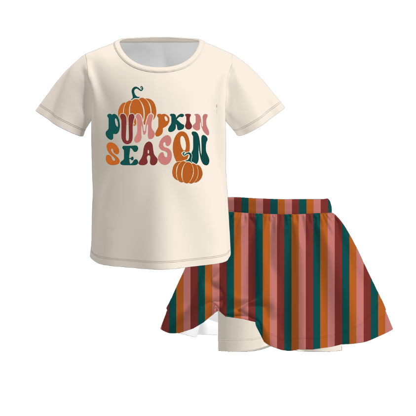 （Pre Order）Family Halloween＆Thanksgiving Pumpkin Season Print Outfit Set