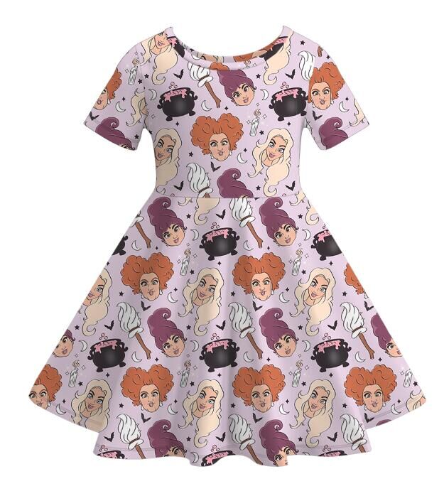 （Pre Order）Family Halloween Cartoon Print Dress＆Top
