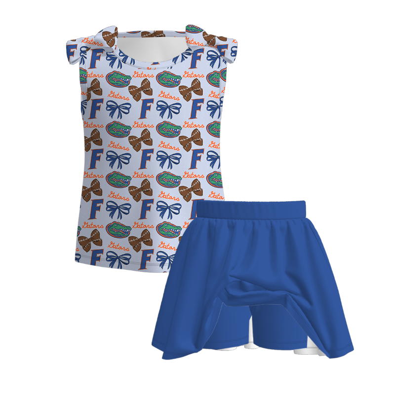 （Pre Order）Girls Football Print Skort Set