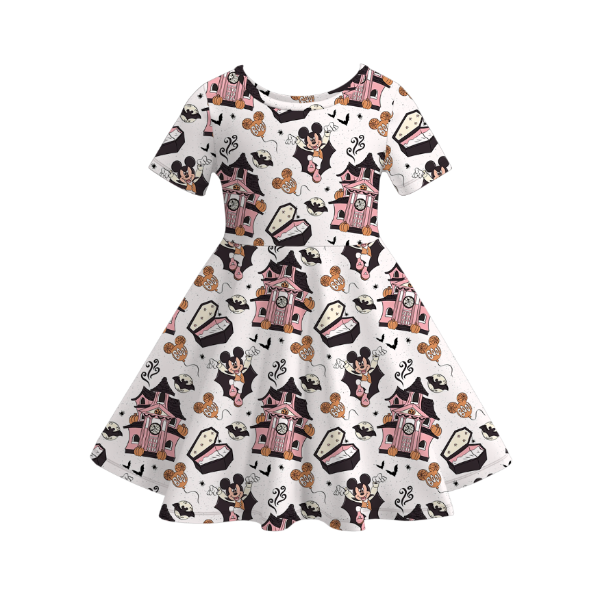 （Pre Order）Family Halloween Cartoon Print Dress