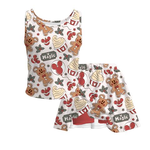 （Pre Order）Adults Christmas Gingerbread Print Set&Top