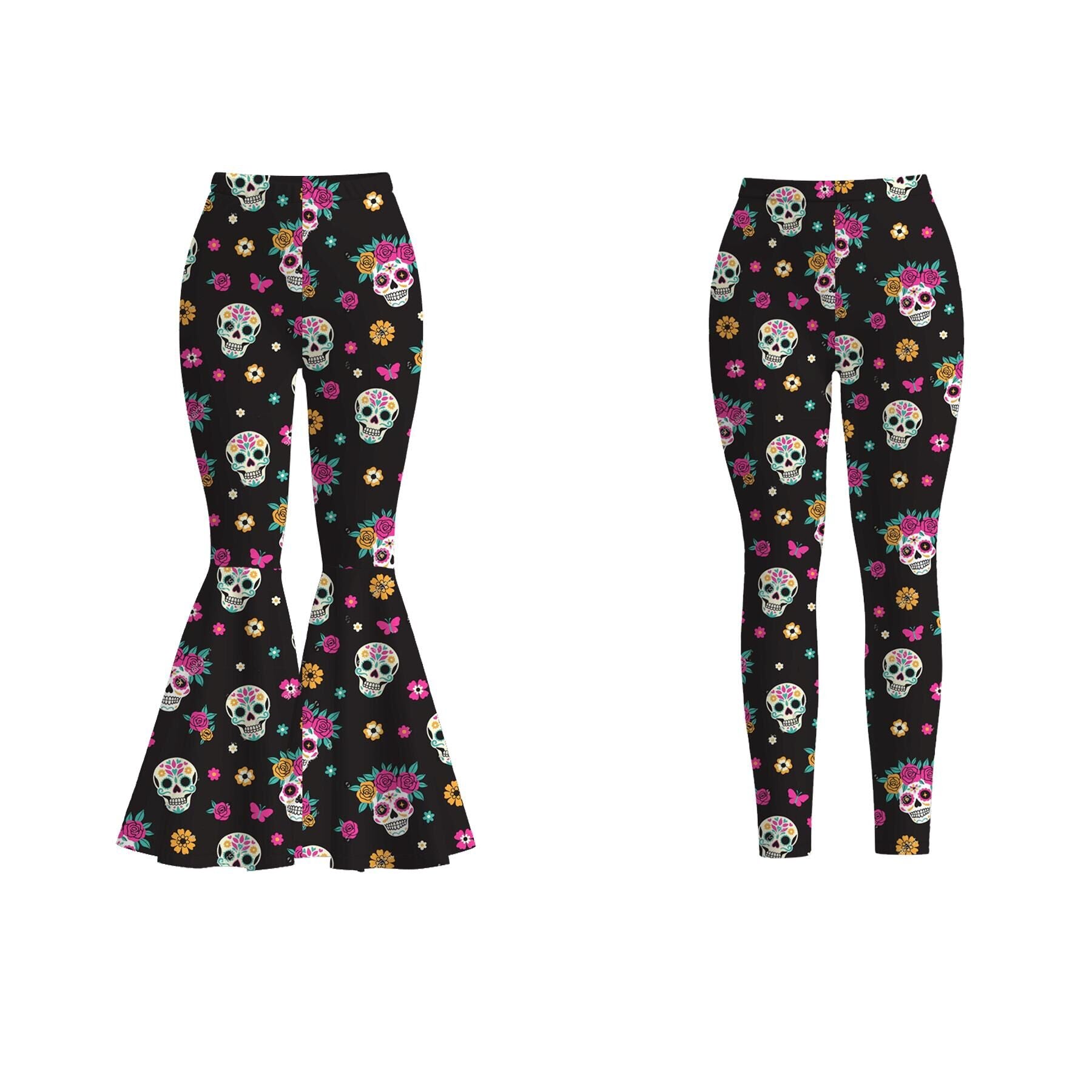 （Pre Order）Adults Halloween Skull Print Pants