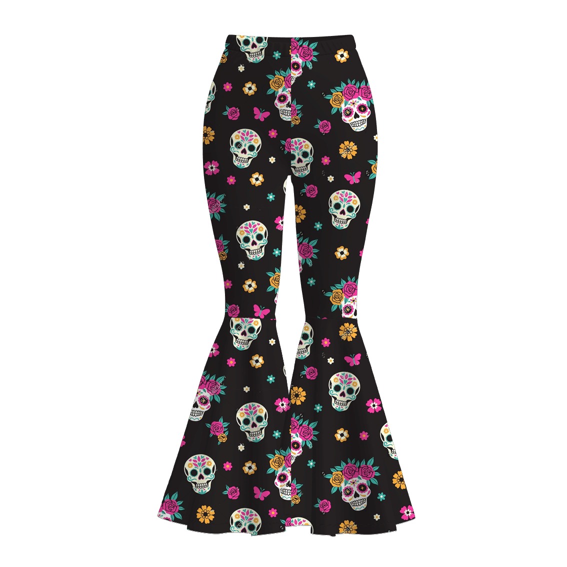 （Pre Order）Adults Halloween Skull Print Pants