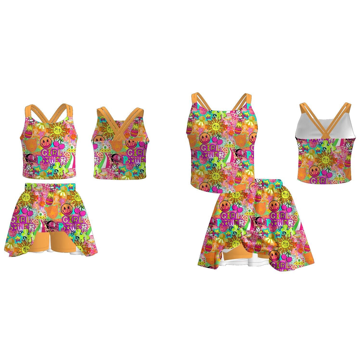 （Pre Order）Family Spring&Summer Print Skort Set