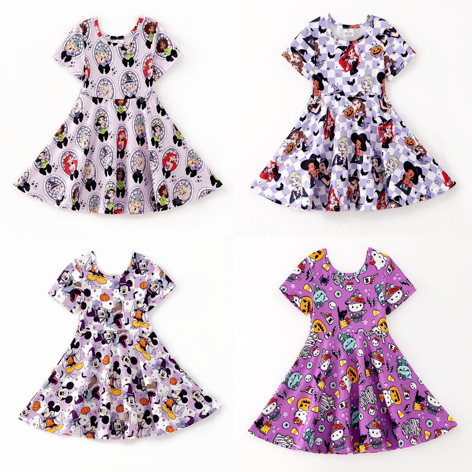 （Pre Order,Prepack Zone）Girls Halloween Witch Print Dress