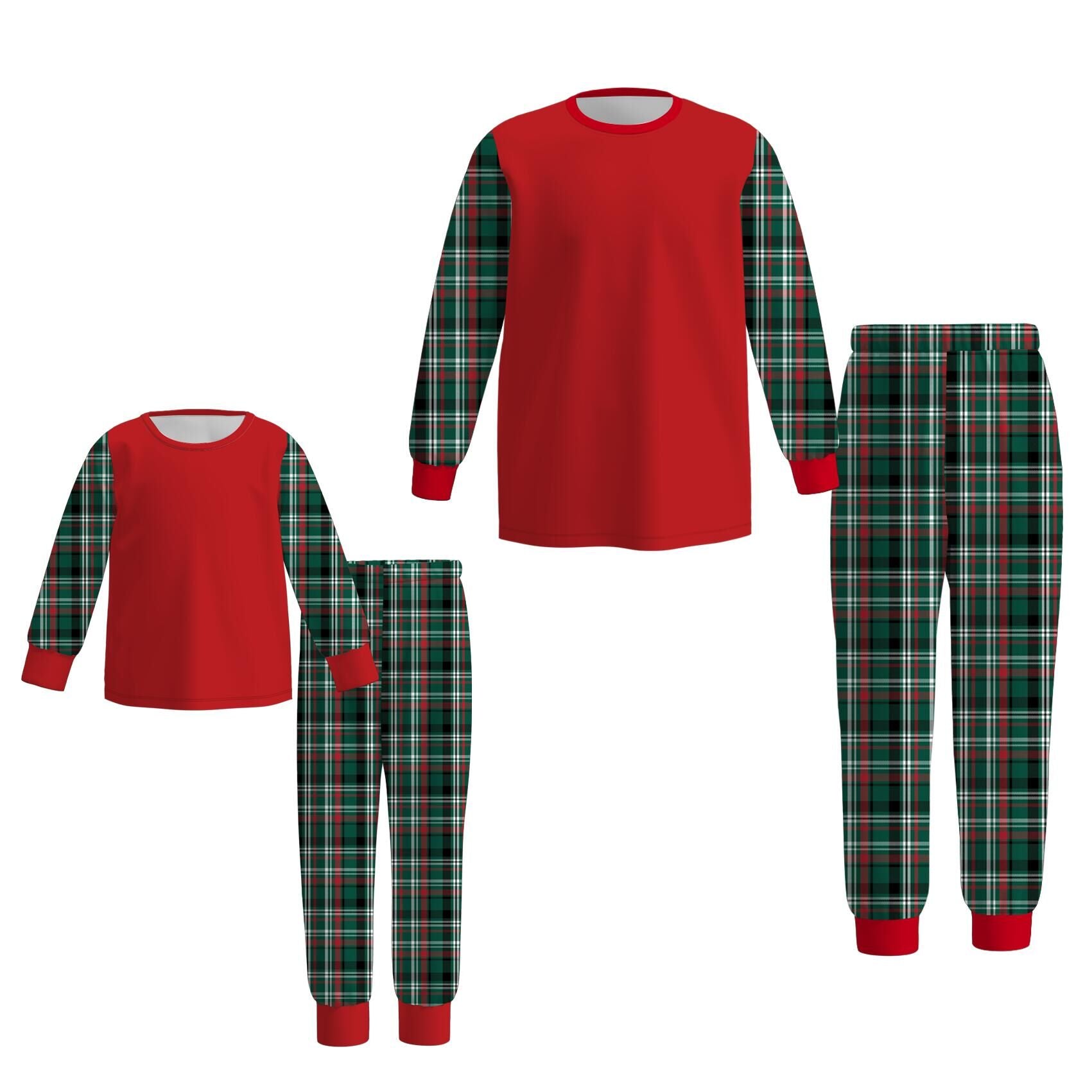 （Pre Order）Family Christmas Plaid Print Pajamas