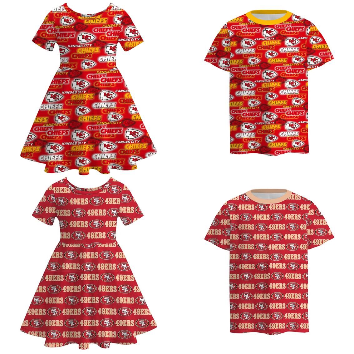 （Pre Order）Family Football Print Dress&Top