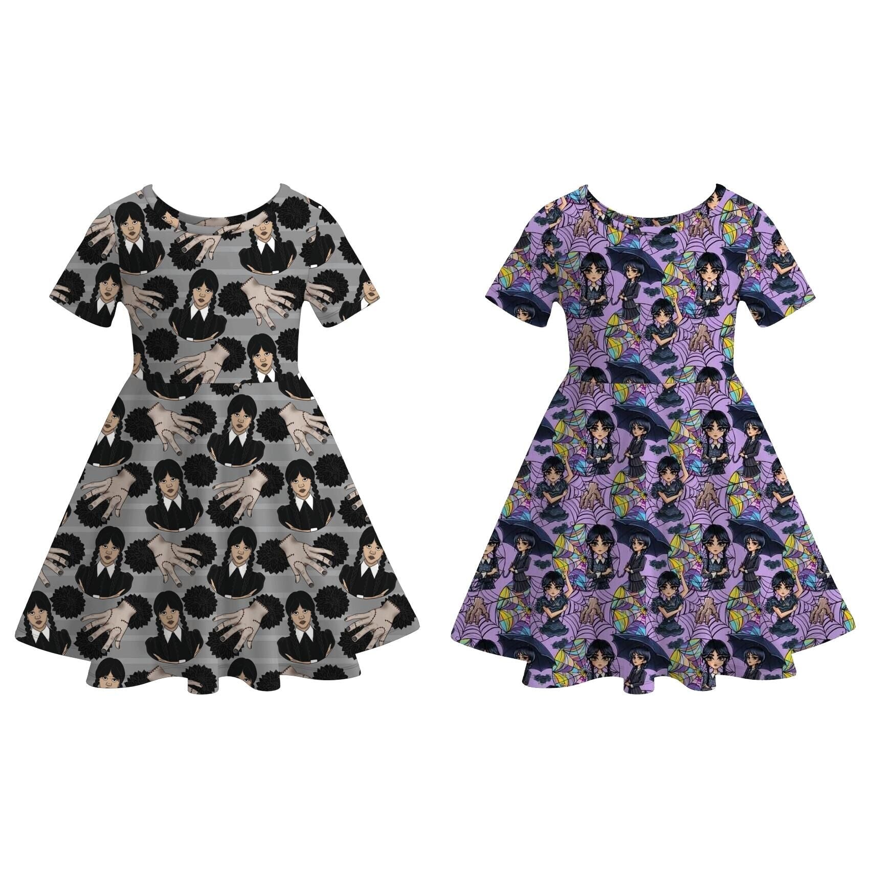 （Pre Order）Girls Halloween Print Twirl Dress
