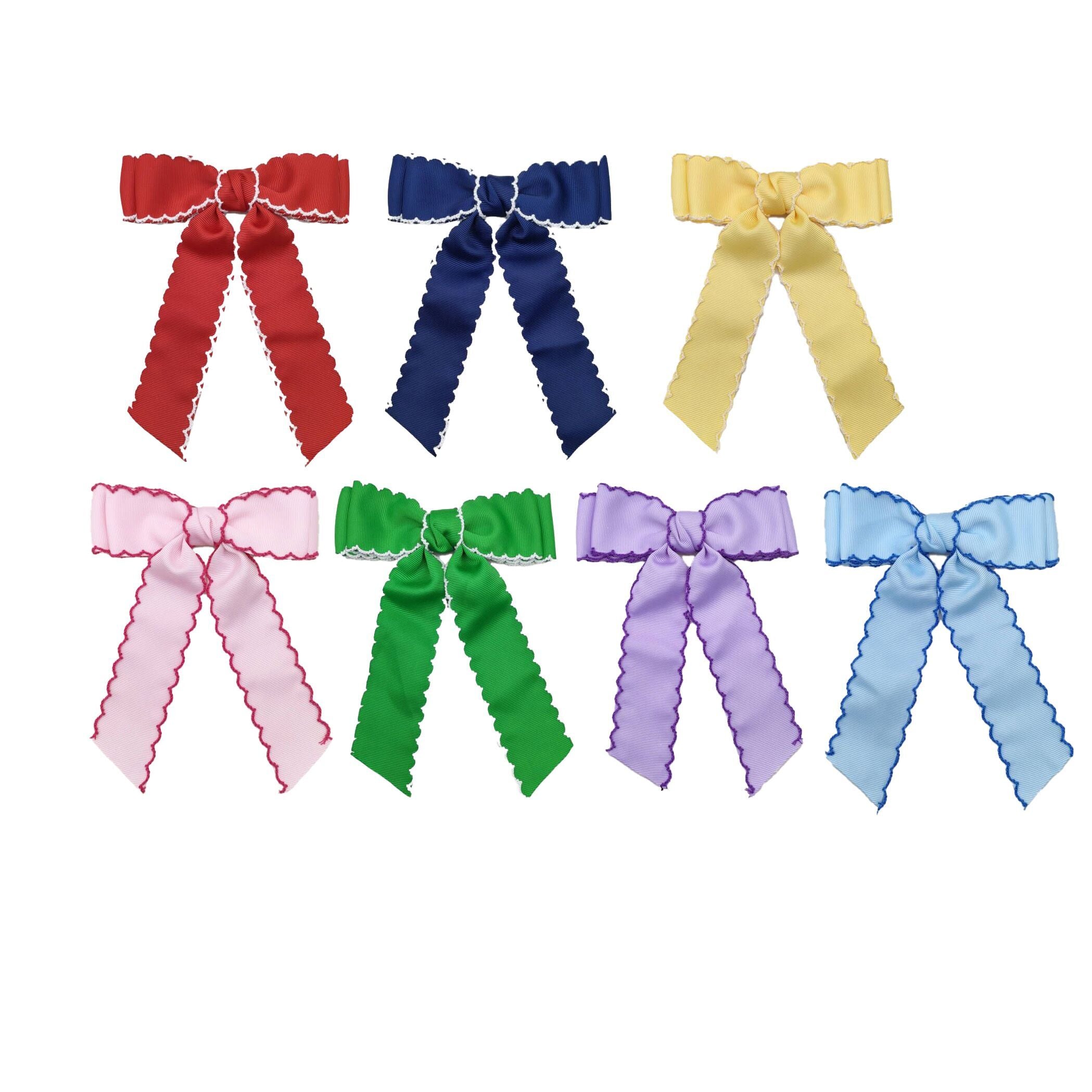 （Pre Order）Girls Solid Color Bow Hair Clip 2PCS