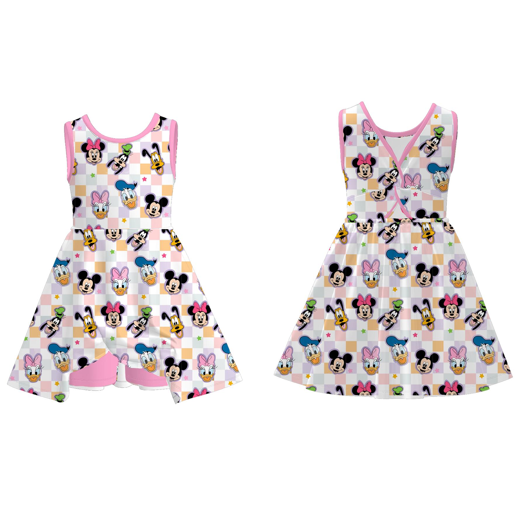 （Pre Order）Girls Summer Cartoon Print Dress&Set