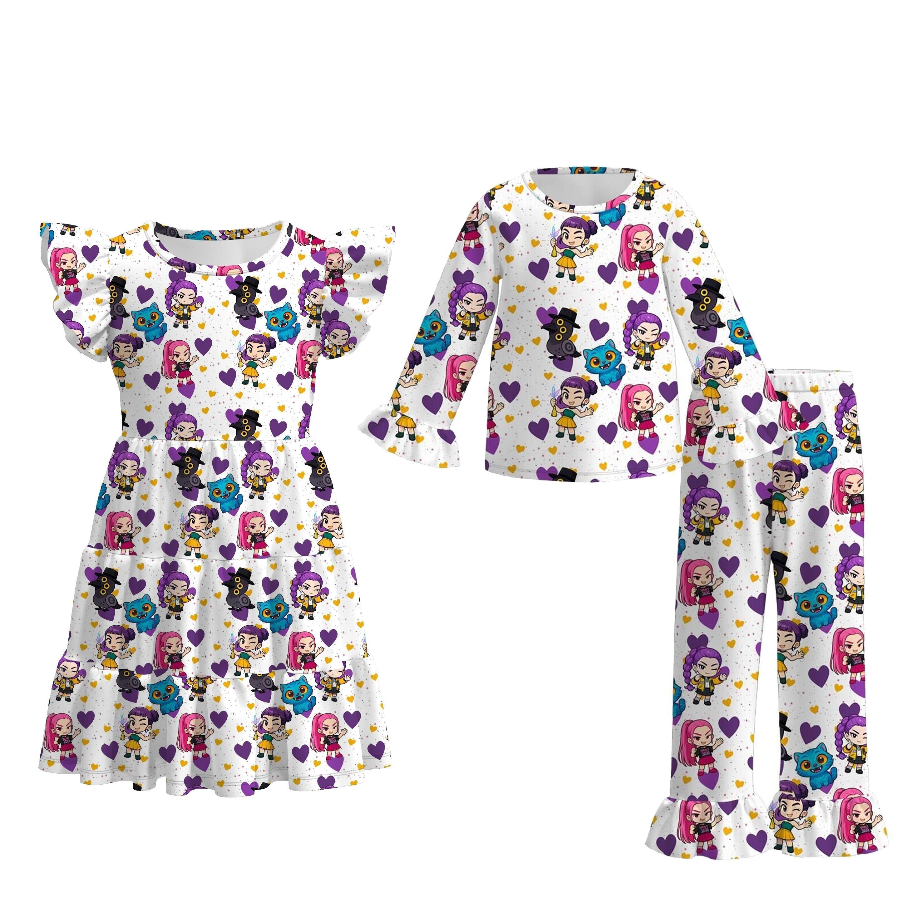 （Pre Order）Girls Movie Character Print Dress&Pajamas
