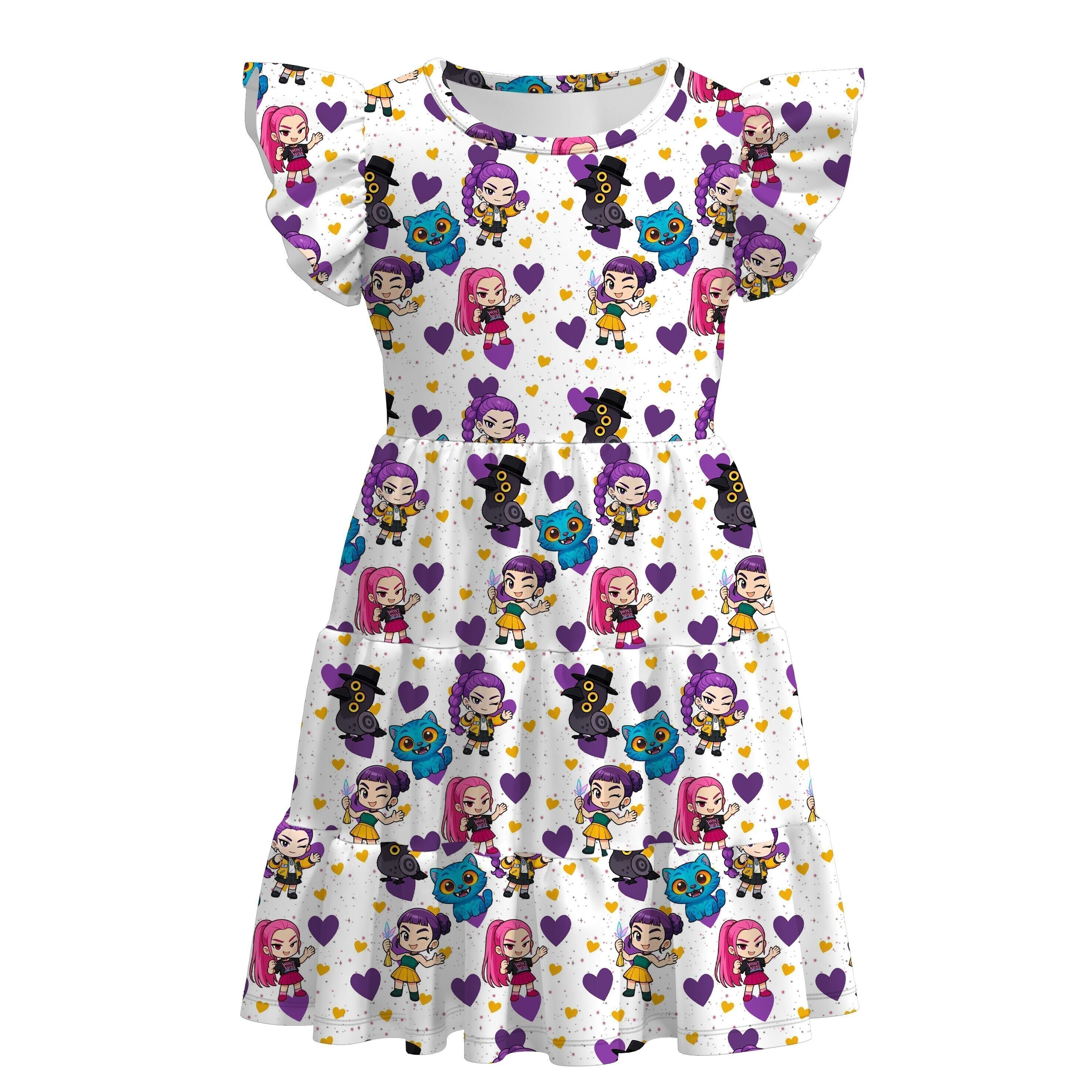 （Pre Order）Girls Movie Character Print Dress&Pajamas
