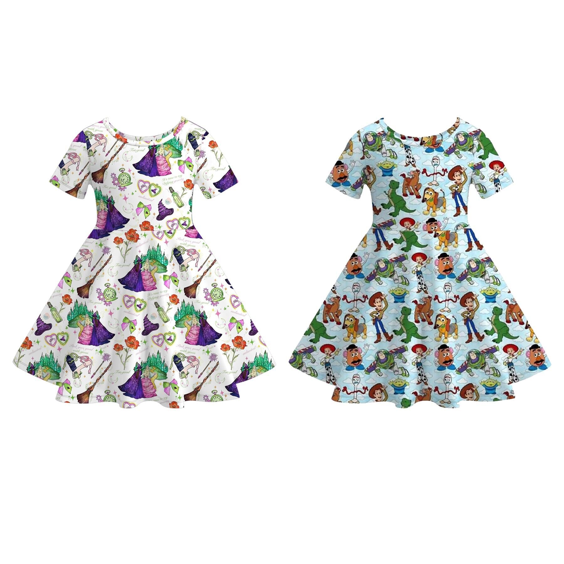 （Pre Order,Prepack Zone）Girls Halloween&Cartoon Print Dress
