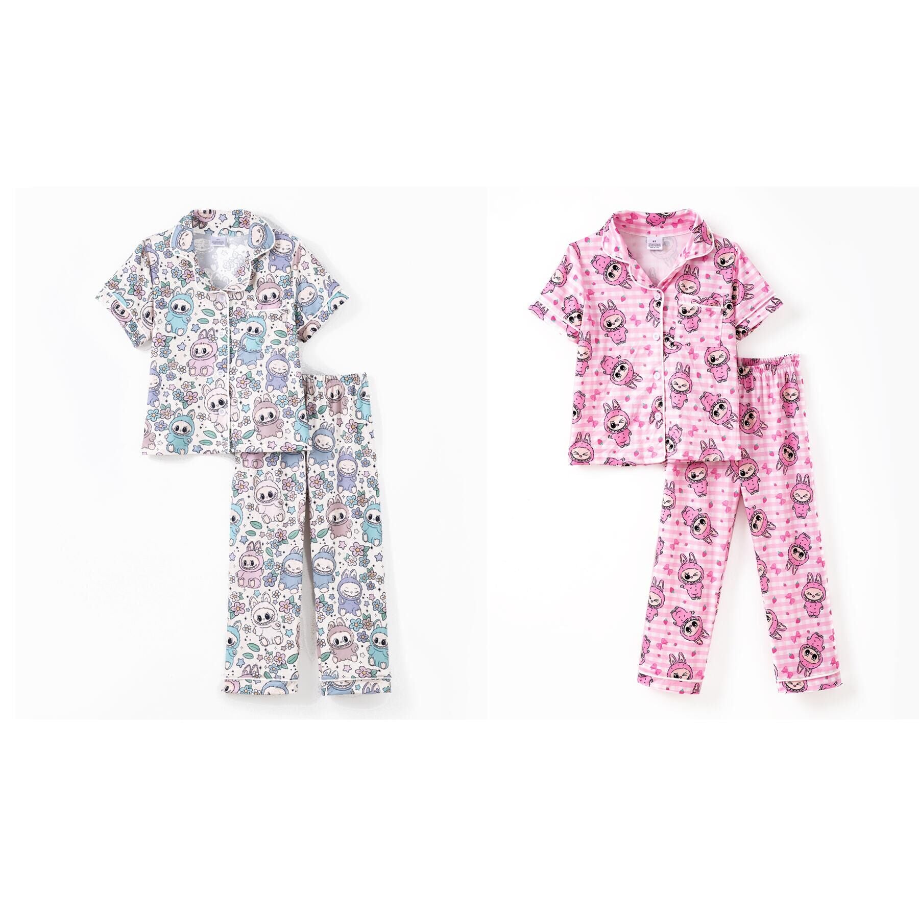 （Pre Order,Prepack Zone）Girls Cartoon LBB Print Pajamas