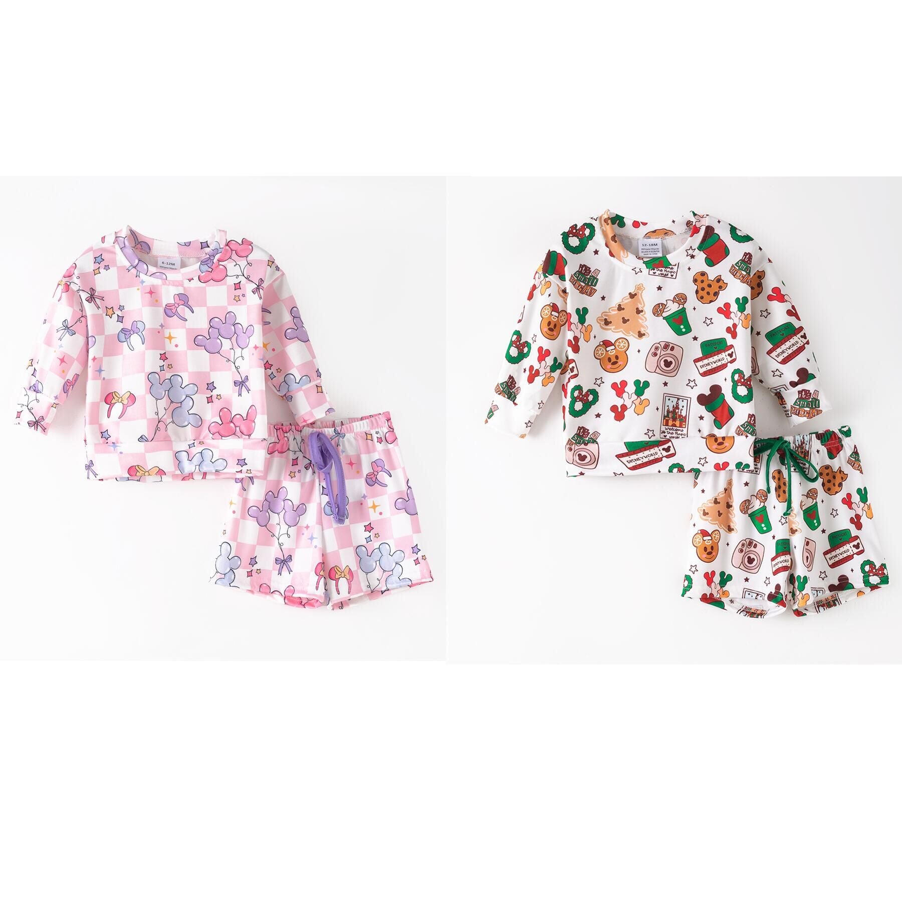 （Pre Order,Prepack Zone）Girls Magical World Print Shorts Set with Pockets