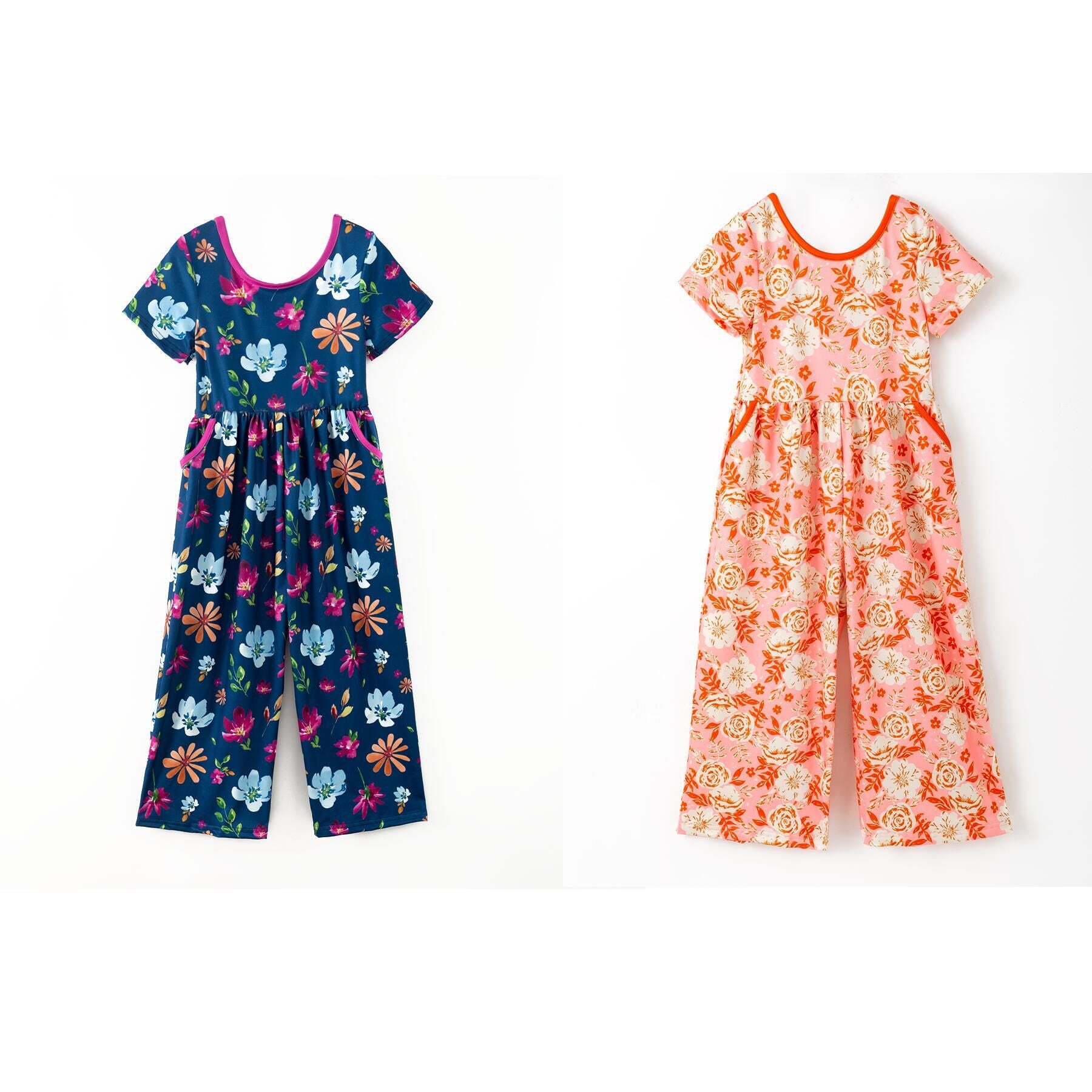 （Pre Order,Prepack Zone）Girls Floral Print Jumpsuit