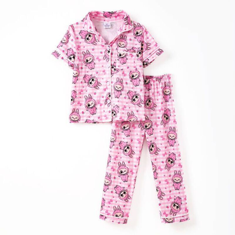 （Pre Order,Prepack Zone）Girls Cartoon LBB Print Pajamas