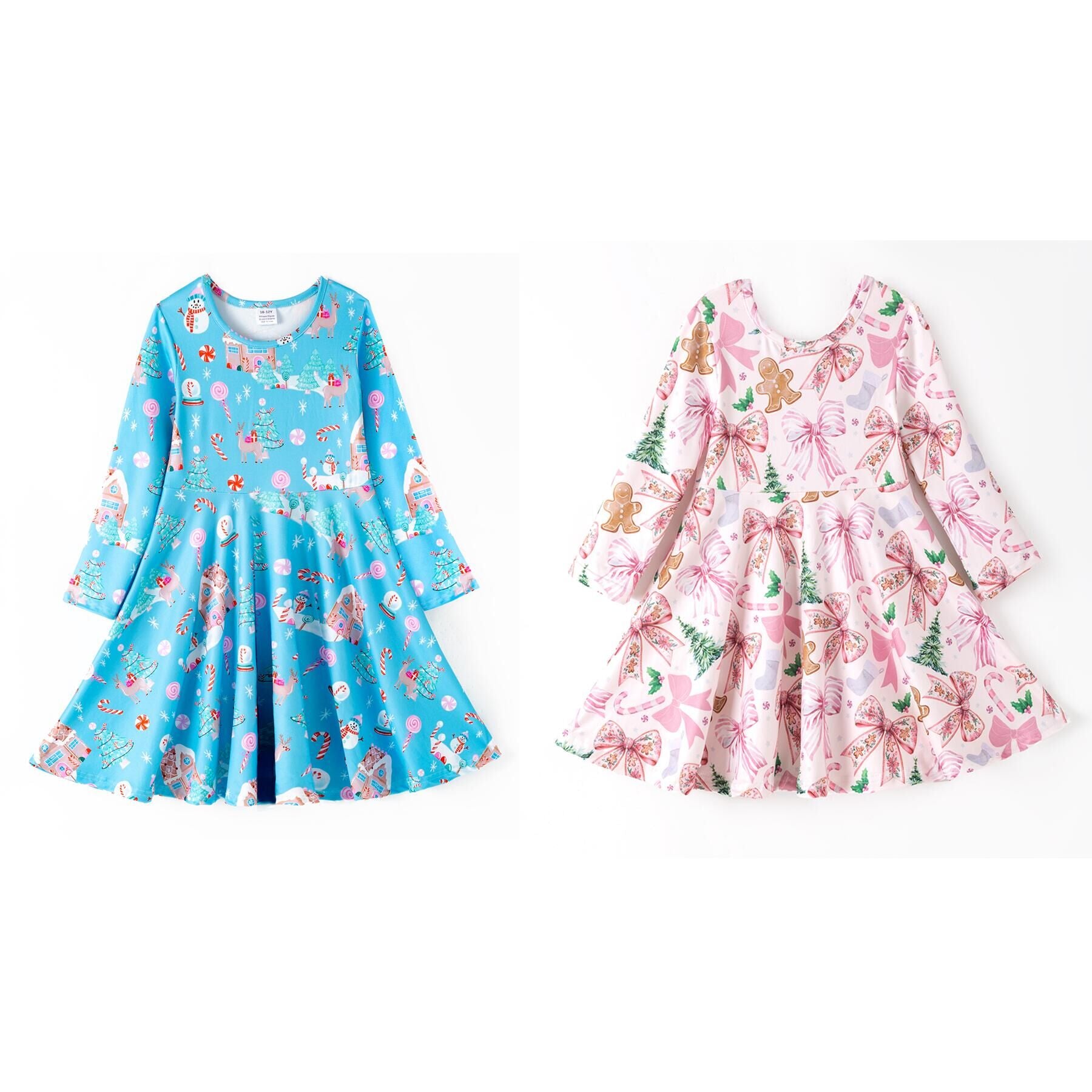 （Pre Order,Prepack Zone）Girls Christmas Print Dress