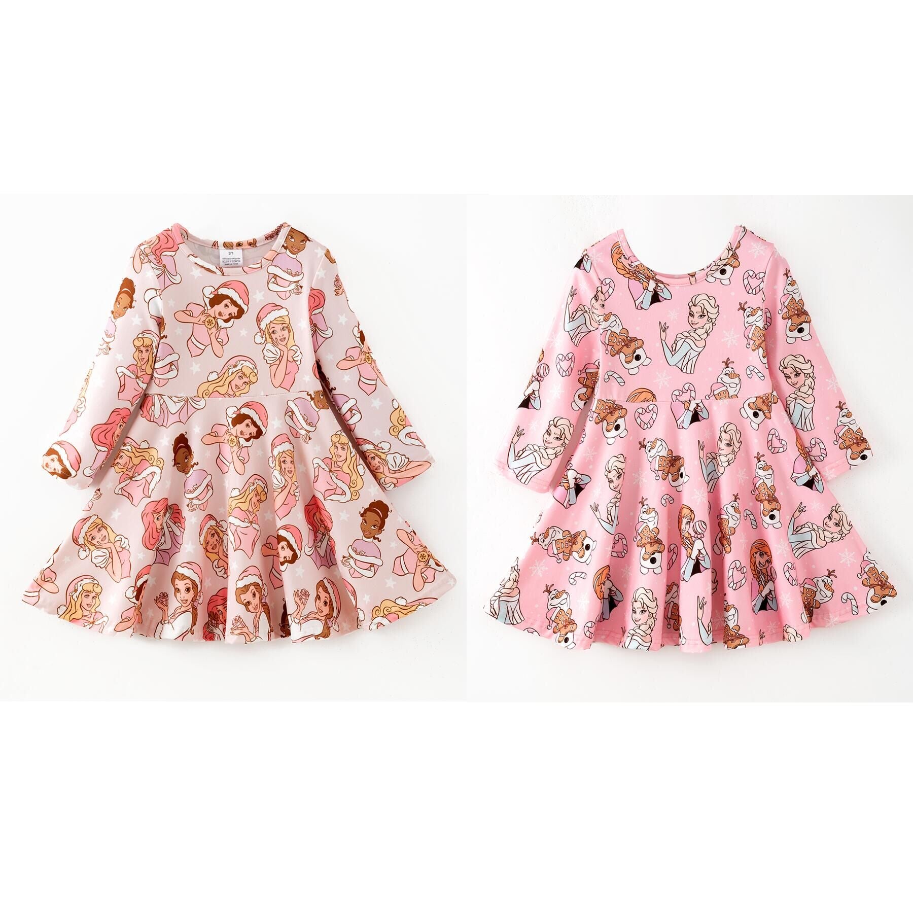 （Pre Order,Prepack Zone）Girls Christmas Princess Print Dress