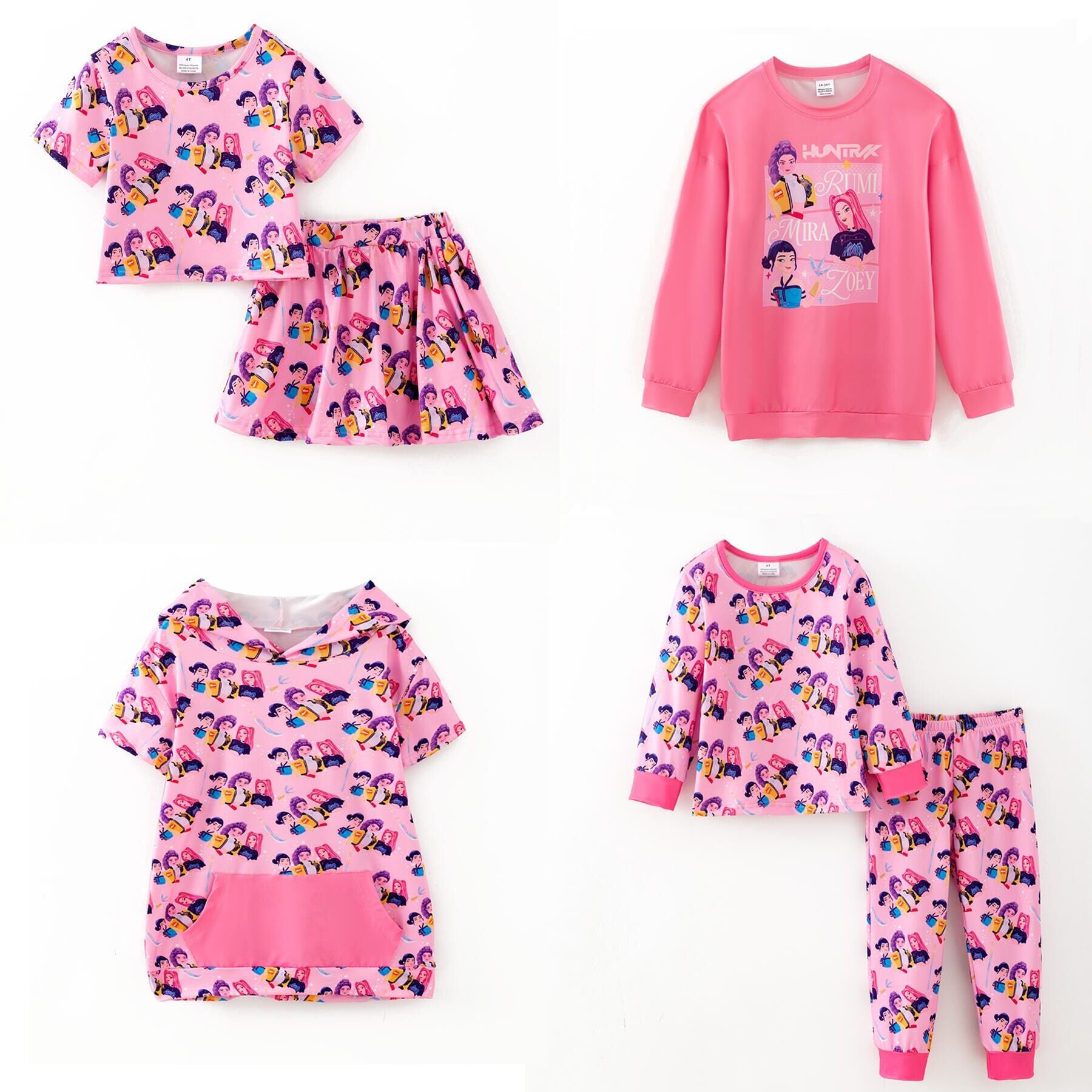 （Pre Order,Prepack Zone）Girls Movie Character Print Dress,Set&Top（Mix Size）