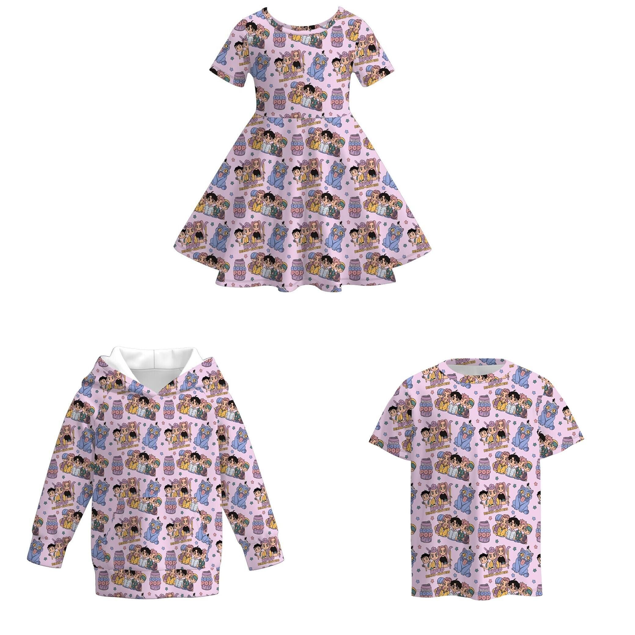 （Pre Order）Family Movie Character Print Dress&Top