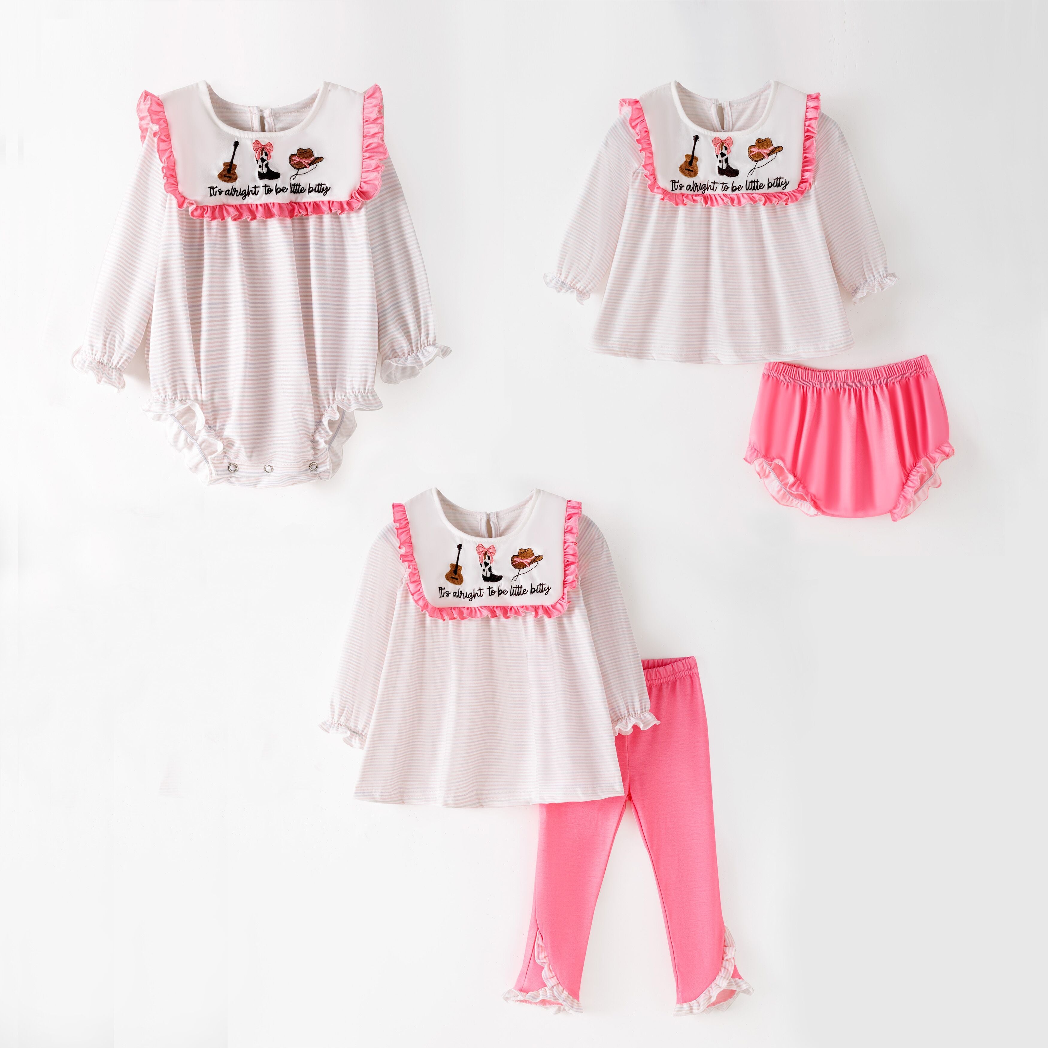 （Pre Order,Prepack Zone）Family Cowgirl Embroidery Set&Romper（Mix Size）