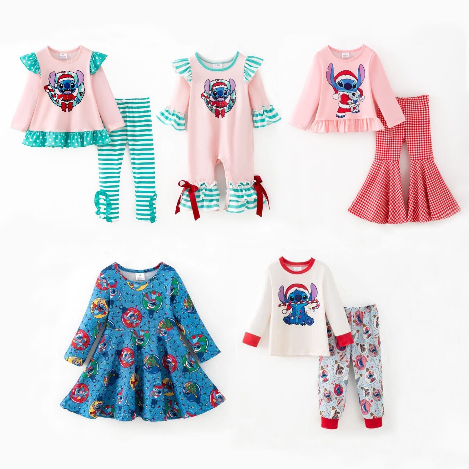 （Pre Order,Prepack Zone）Family Christmas Print Dress&Pajamas（Mix Size）