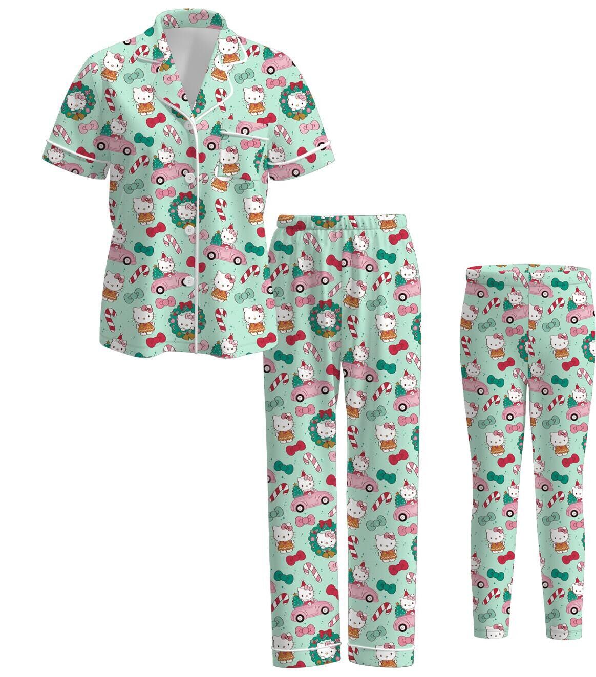 （Pre Order）Family Christmas Cartoon Print Pajamas&Pants