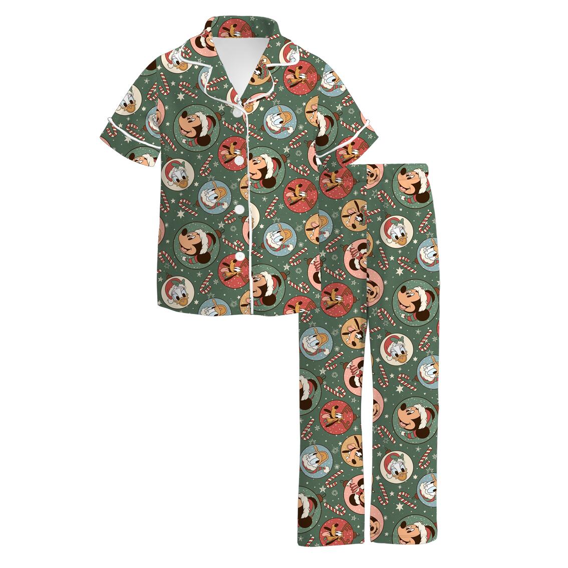 （Pre Order）Girls Christmas Cartoon Print Pajamas