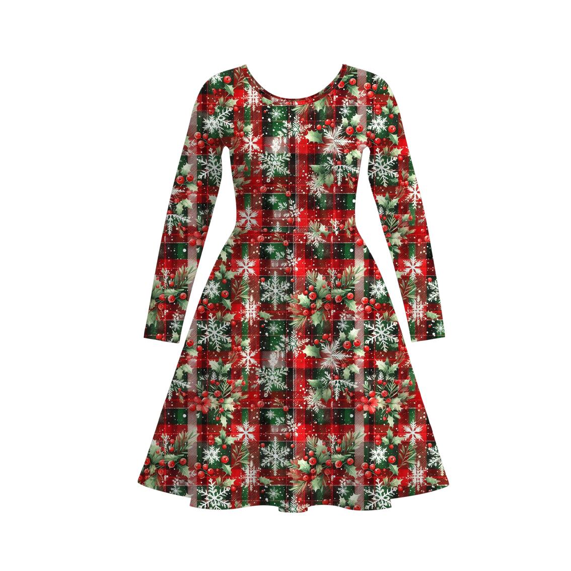 （Pre Order）Adults Christmas Snowflake Print Dress