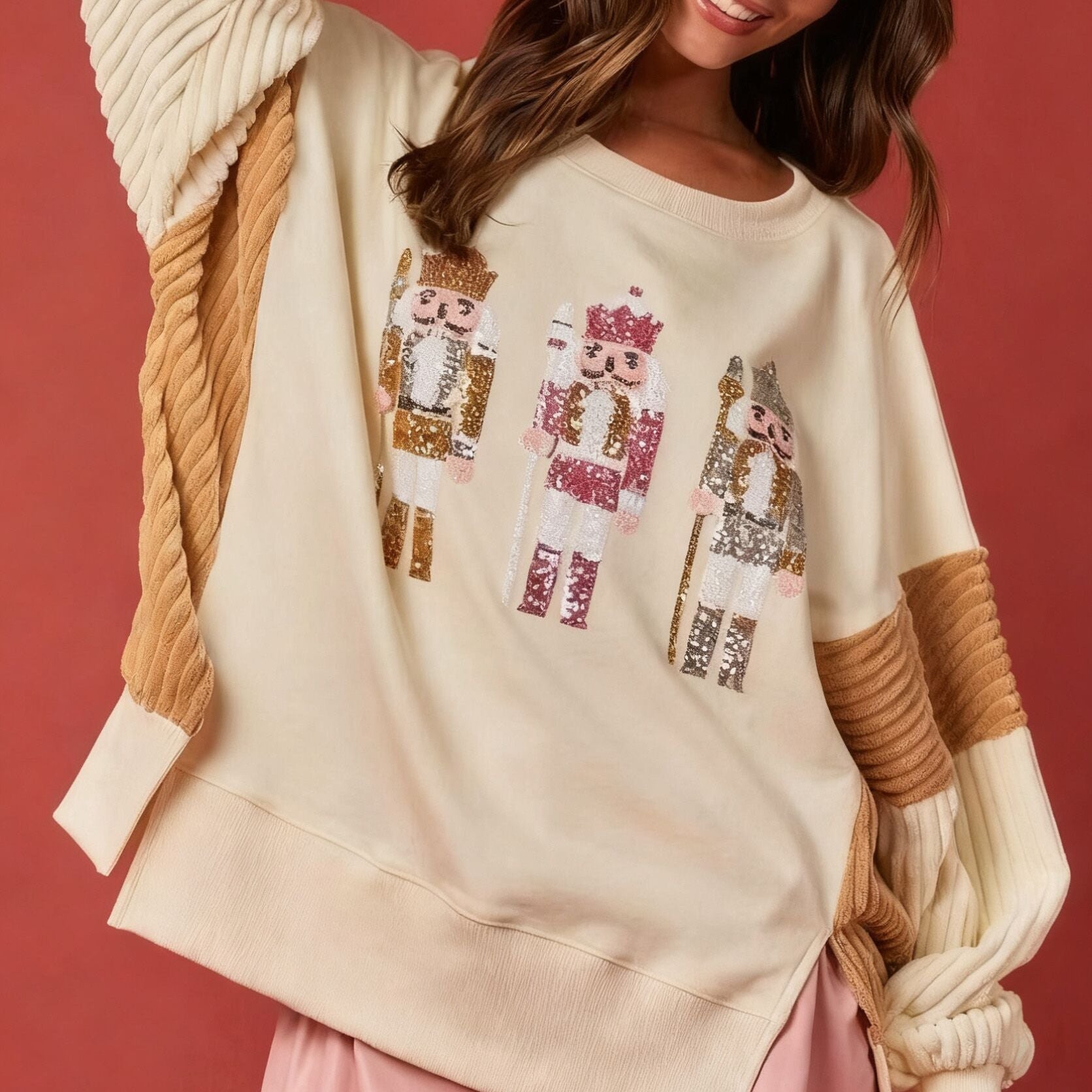 （Pre Order）Adults Christmas Nutcracker Sequin Sweatshirt