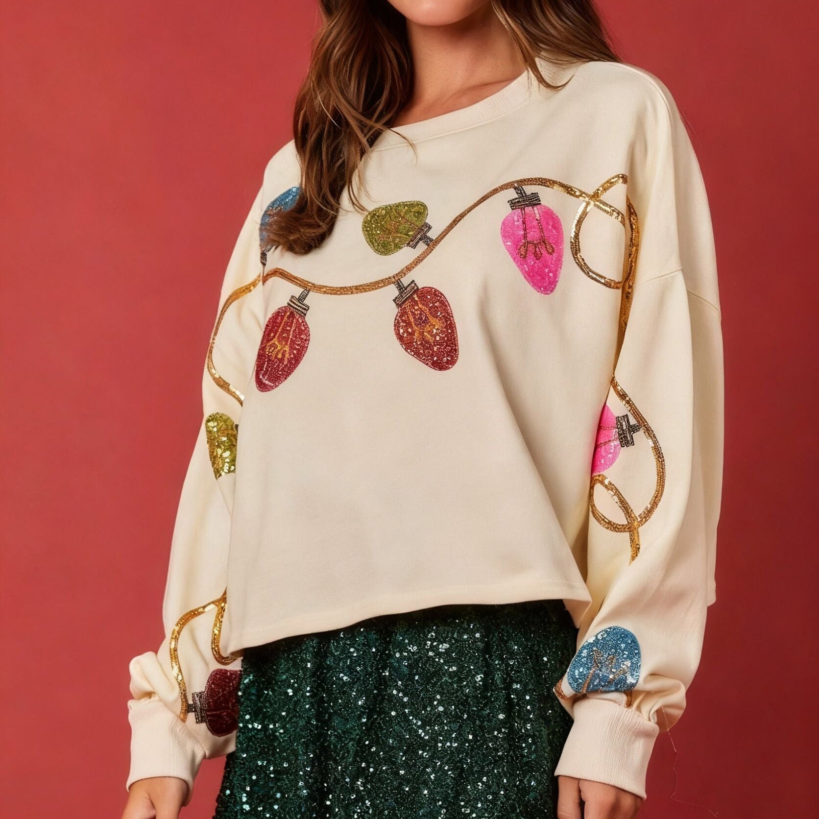 （Pre Order）Adults Christmas Sequin Sweatshirt