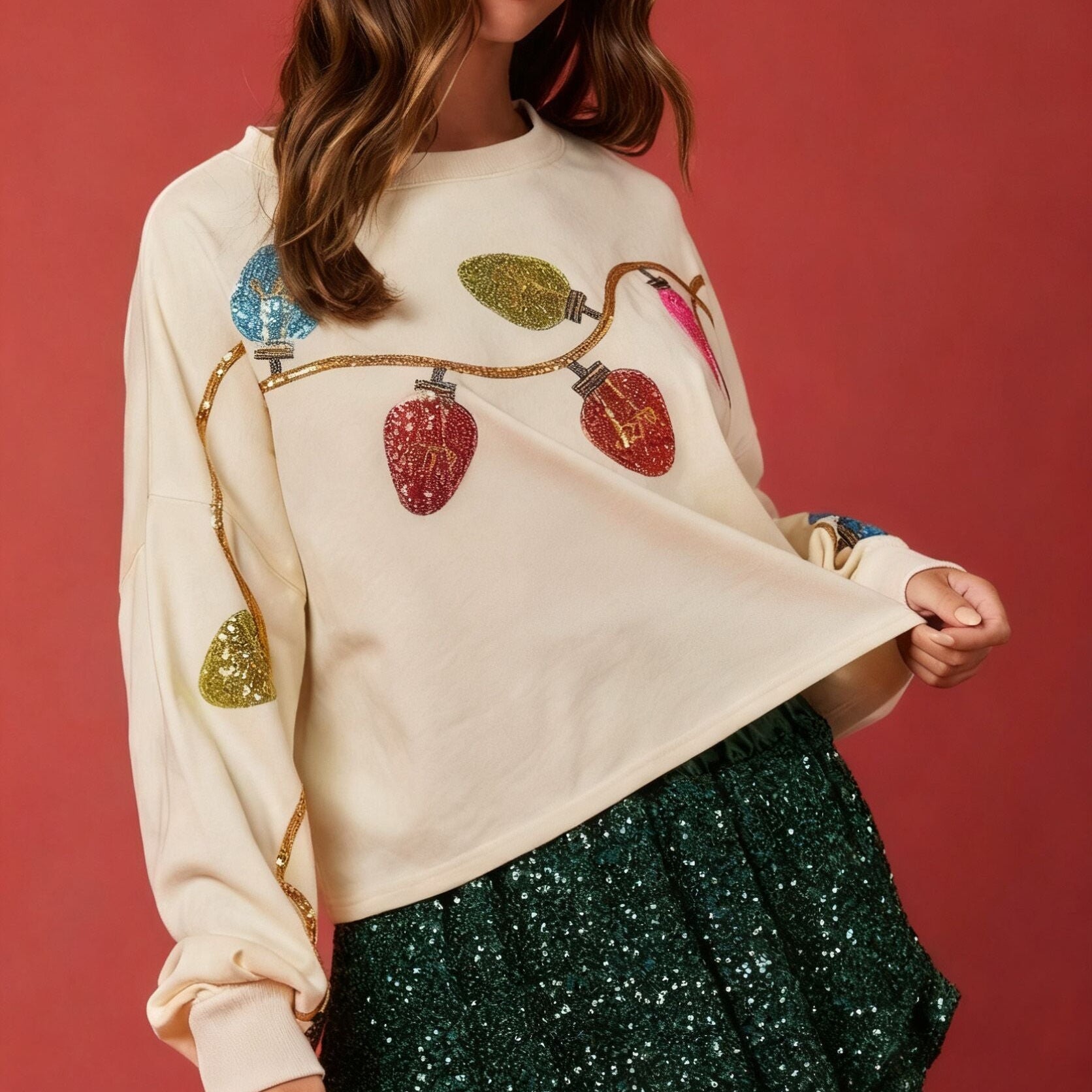 （Pre Order）Adults Christmas Sequin Sweatshirt