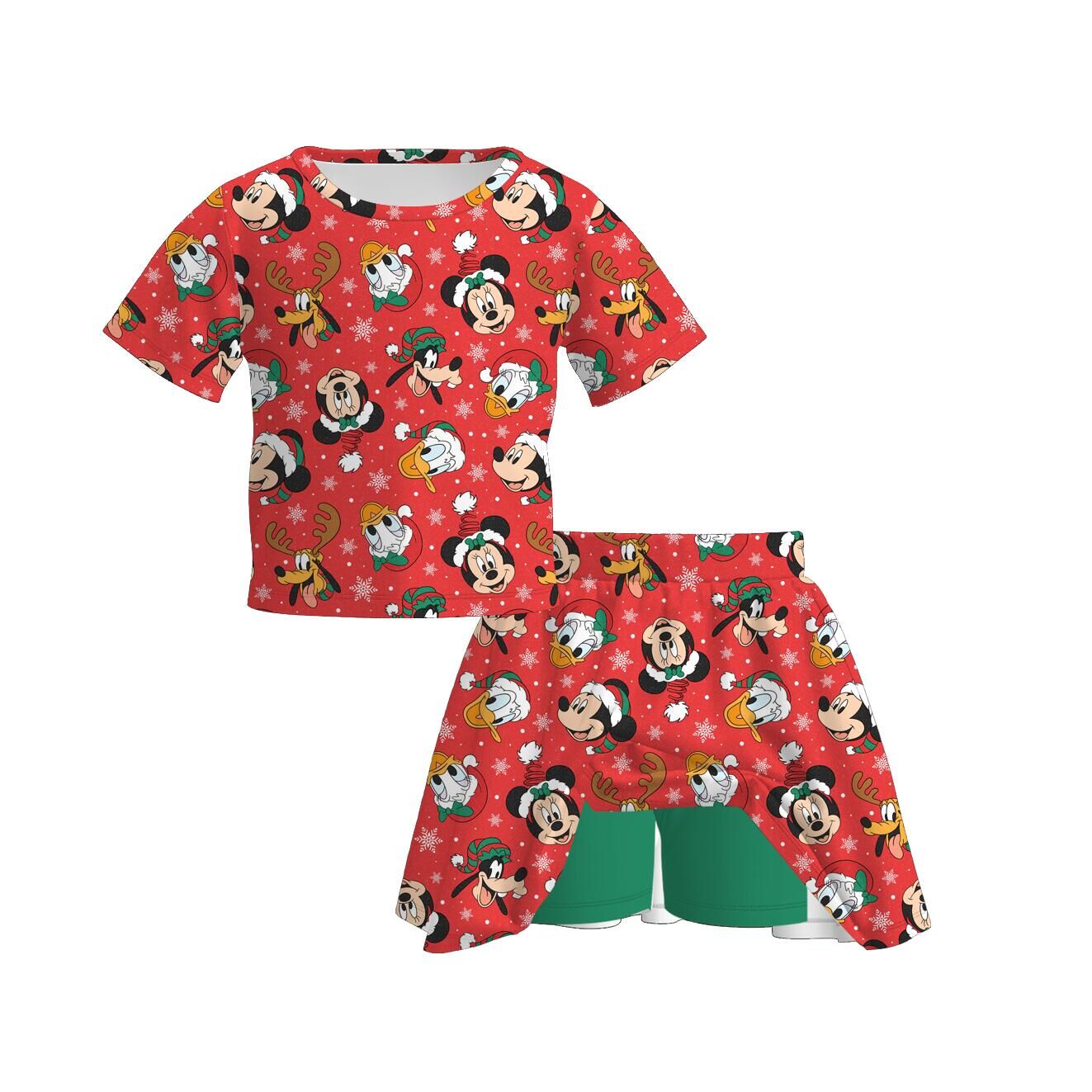 （Pre Order）Family Christmas Cartoon Print Dress,Set＆Top