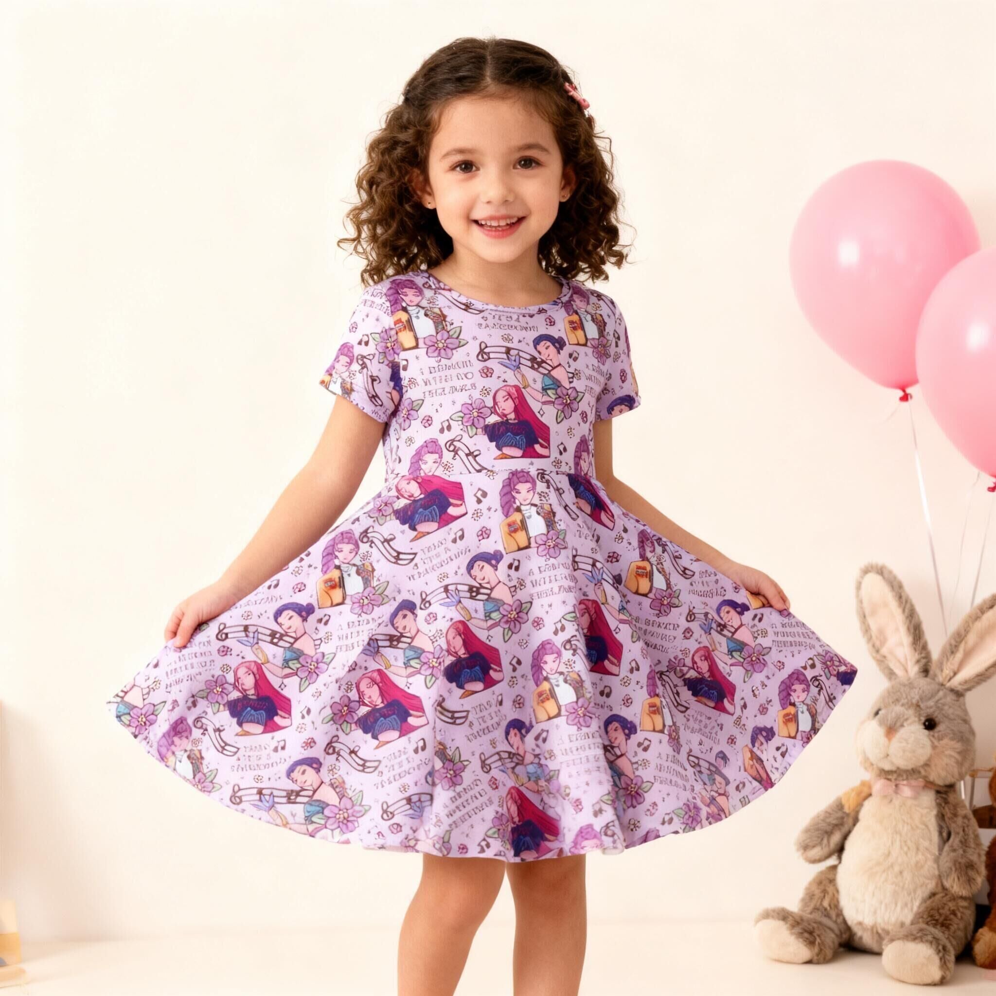 （Pre Order,Prepack Zone）Girls Movie Character Print Dress（Mix Size）