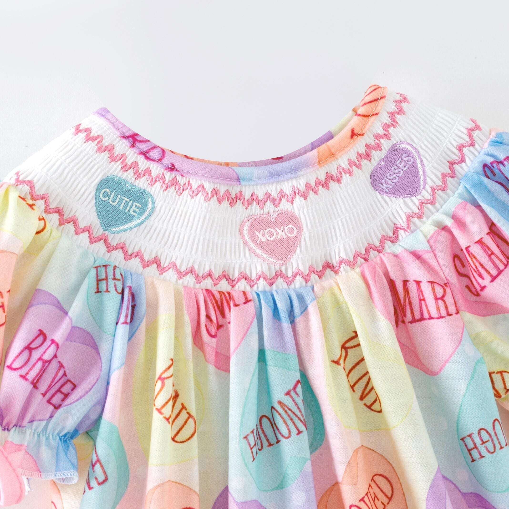 （Pre Order,Prepack Zone）Family Valentine's Day Embroidery Dress&Romper（Mix Size）