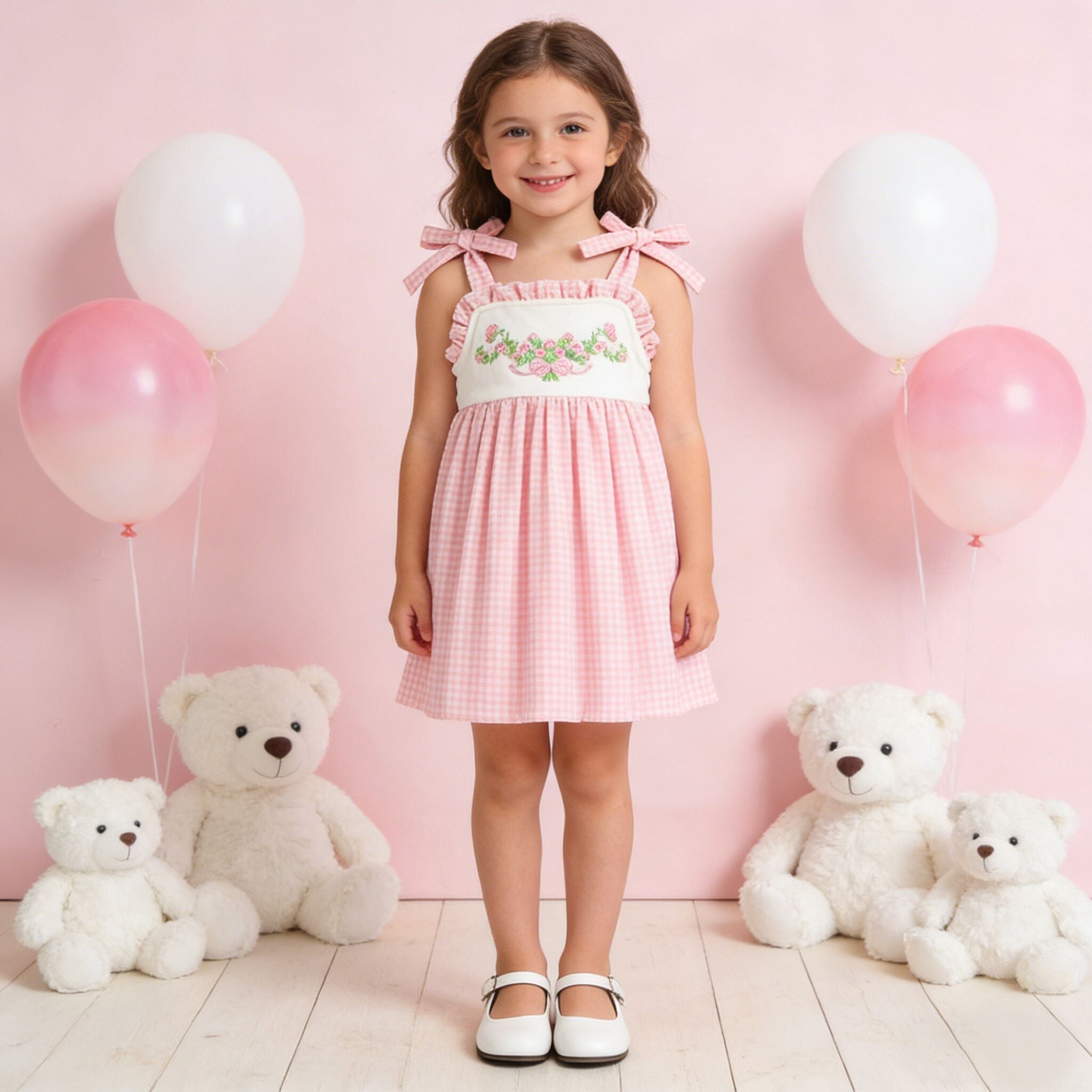 （In Stock）Girls Spring&Summer Floral Embroidery Dress,Set&Romper