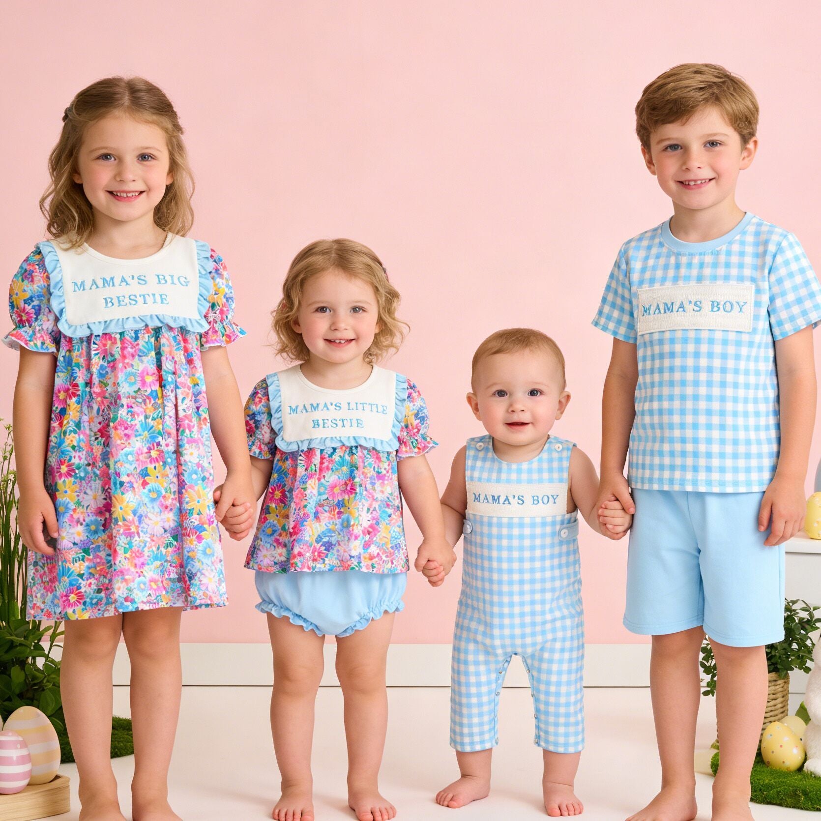 （In Stock）Siblings Spring&Summer Embroidery Smocked Dress,Set&Romper