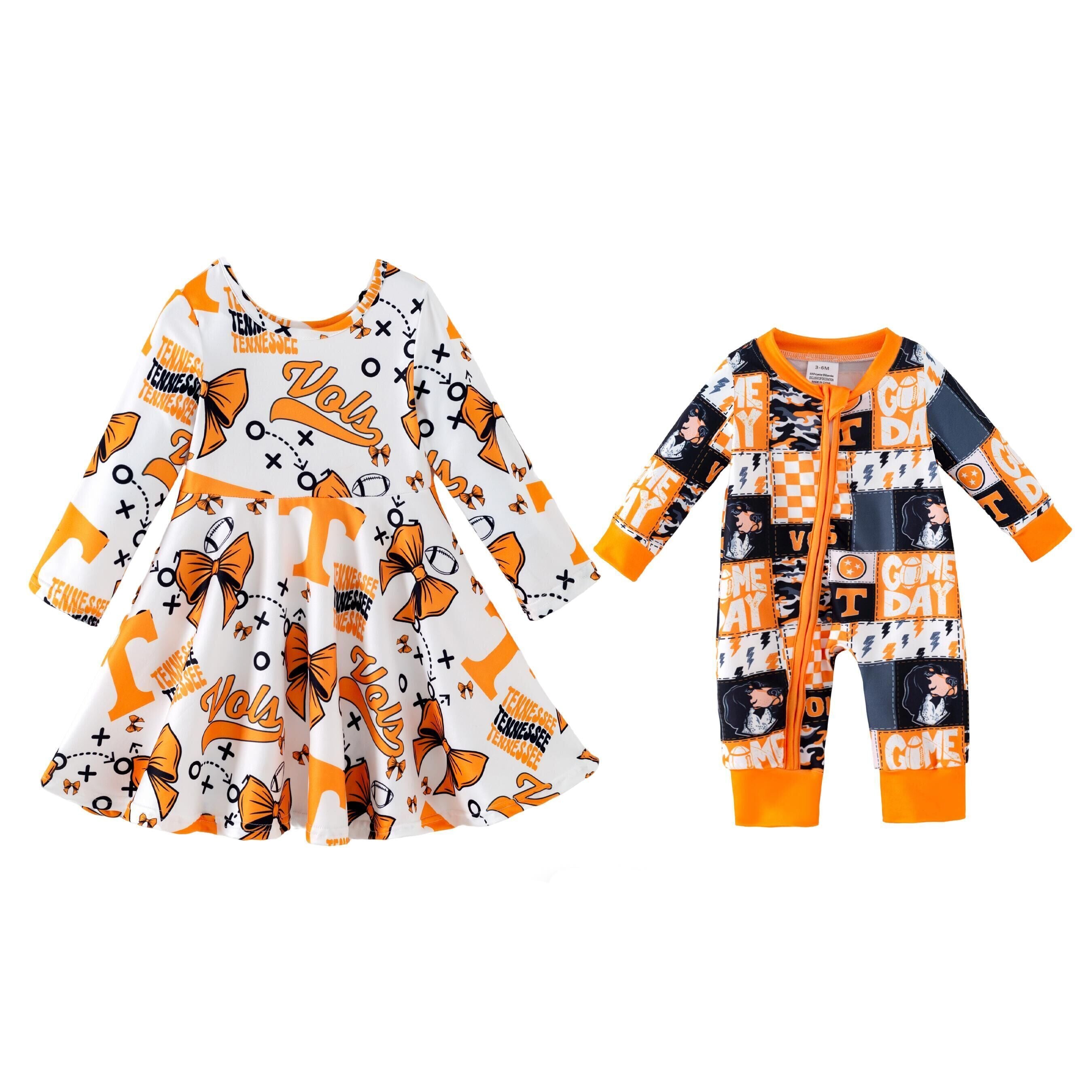 （Pre Order,Prepack Zone）Family Football Print Pajamas&Romper（Mix Size）