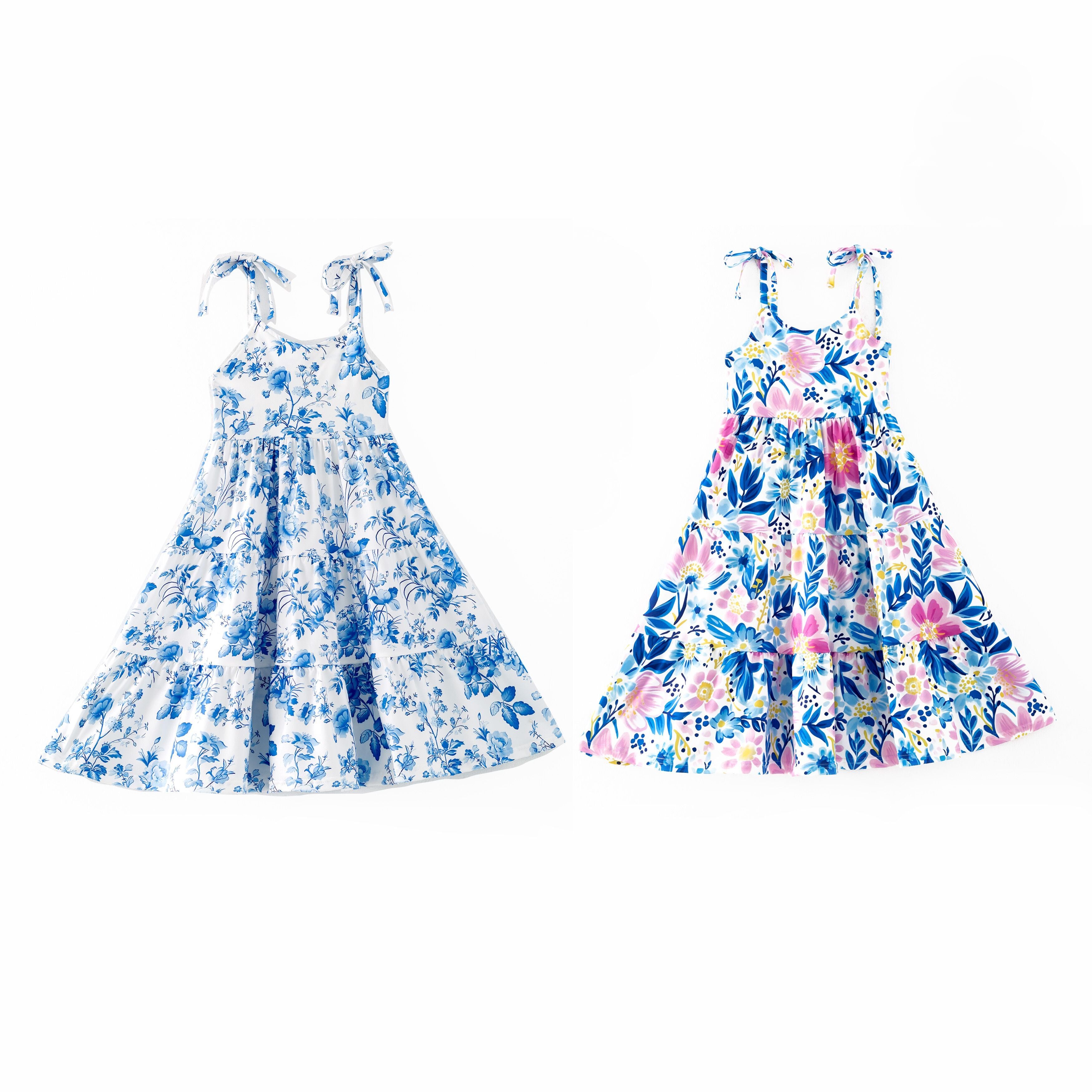 （Pre Order,Prepack Zone）Girls Spring&Summer Floral Print MAXI Dress（Mix Size）