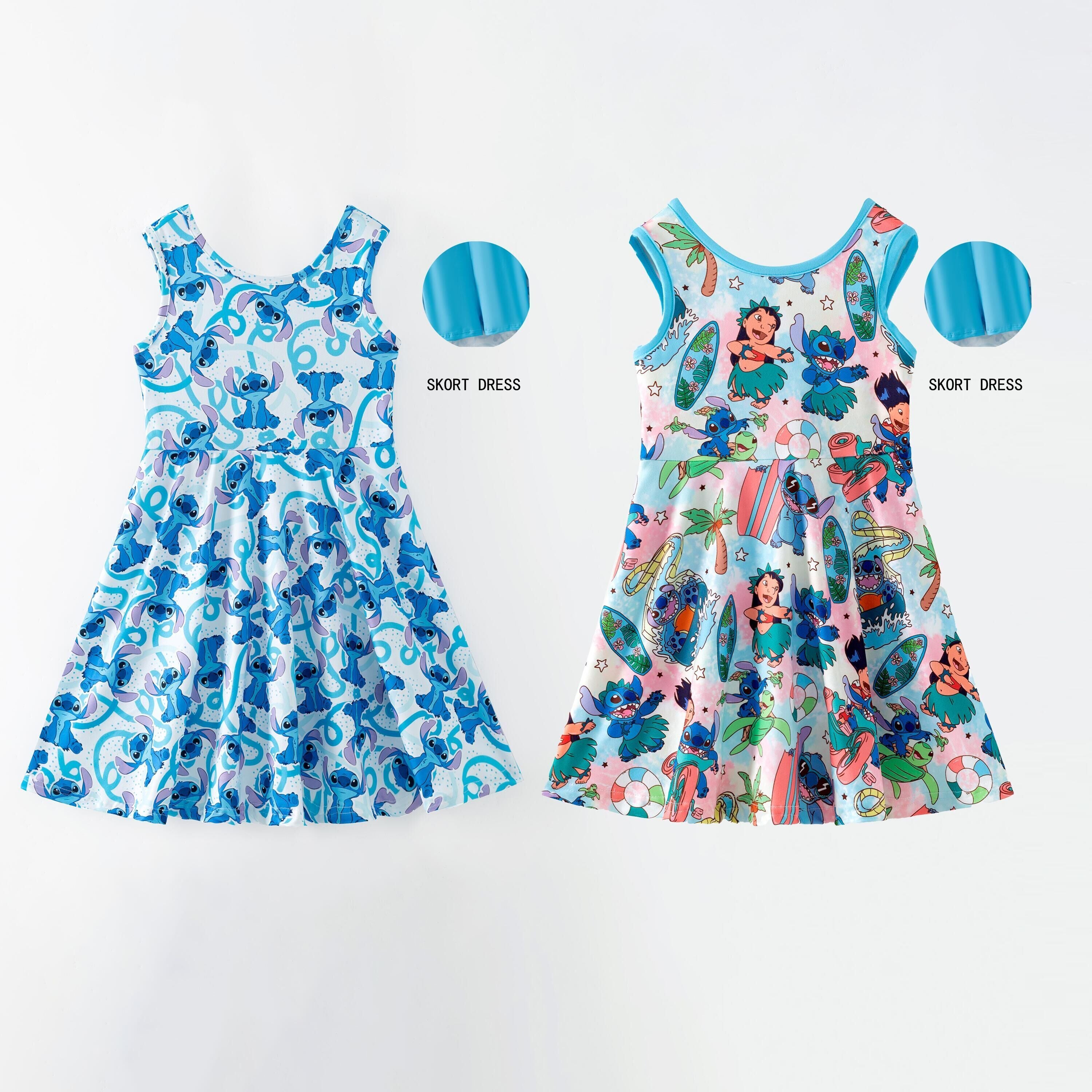 （Pre Order,Prepack Zone）Girls Cartoon Print Skort Dress（Mix Size）