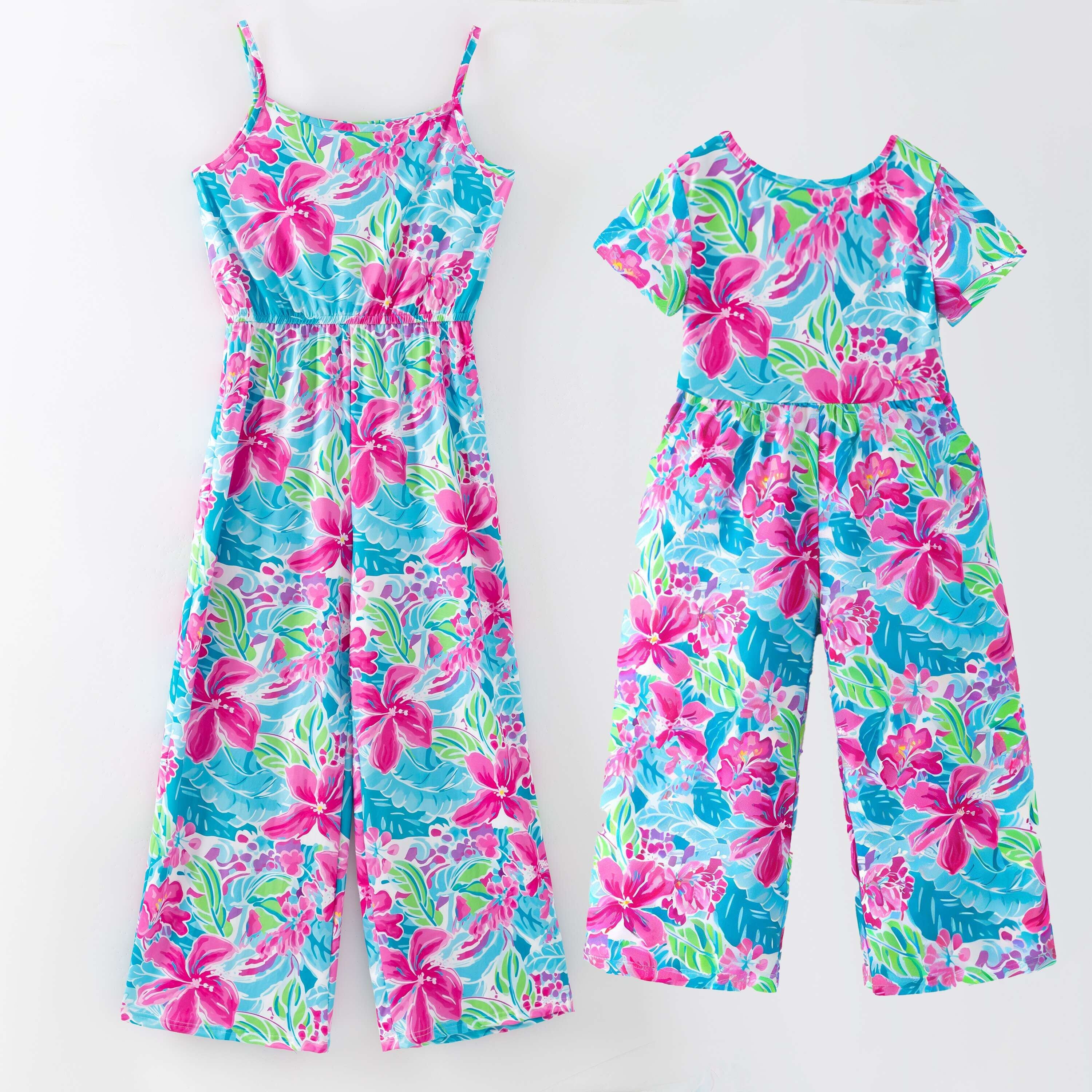 （Pre Order,Prepack Zone）Family Floral Print Jumpsuit（Mix Size）