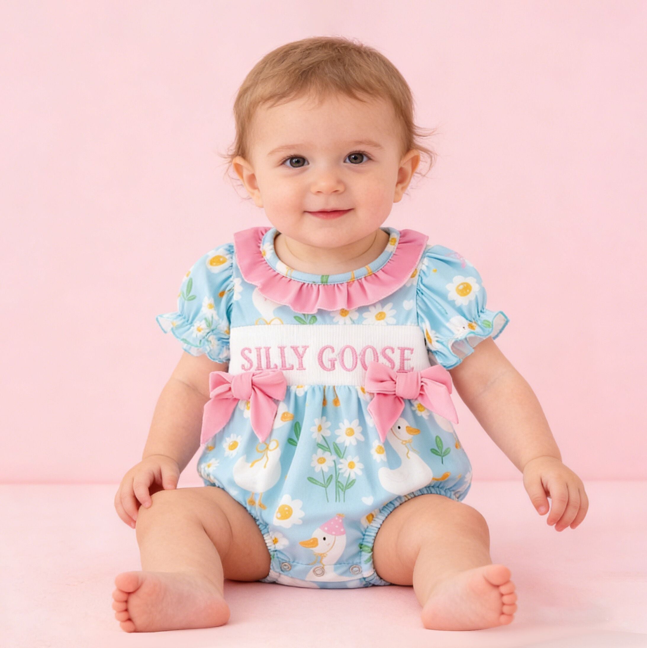 （Pre Order,Prepack Zone）Sisters Silly Goose Embroidery Dress&Romper（Mix Size）