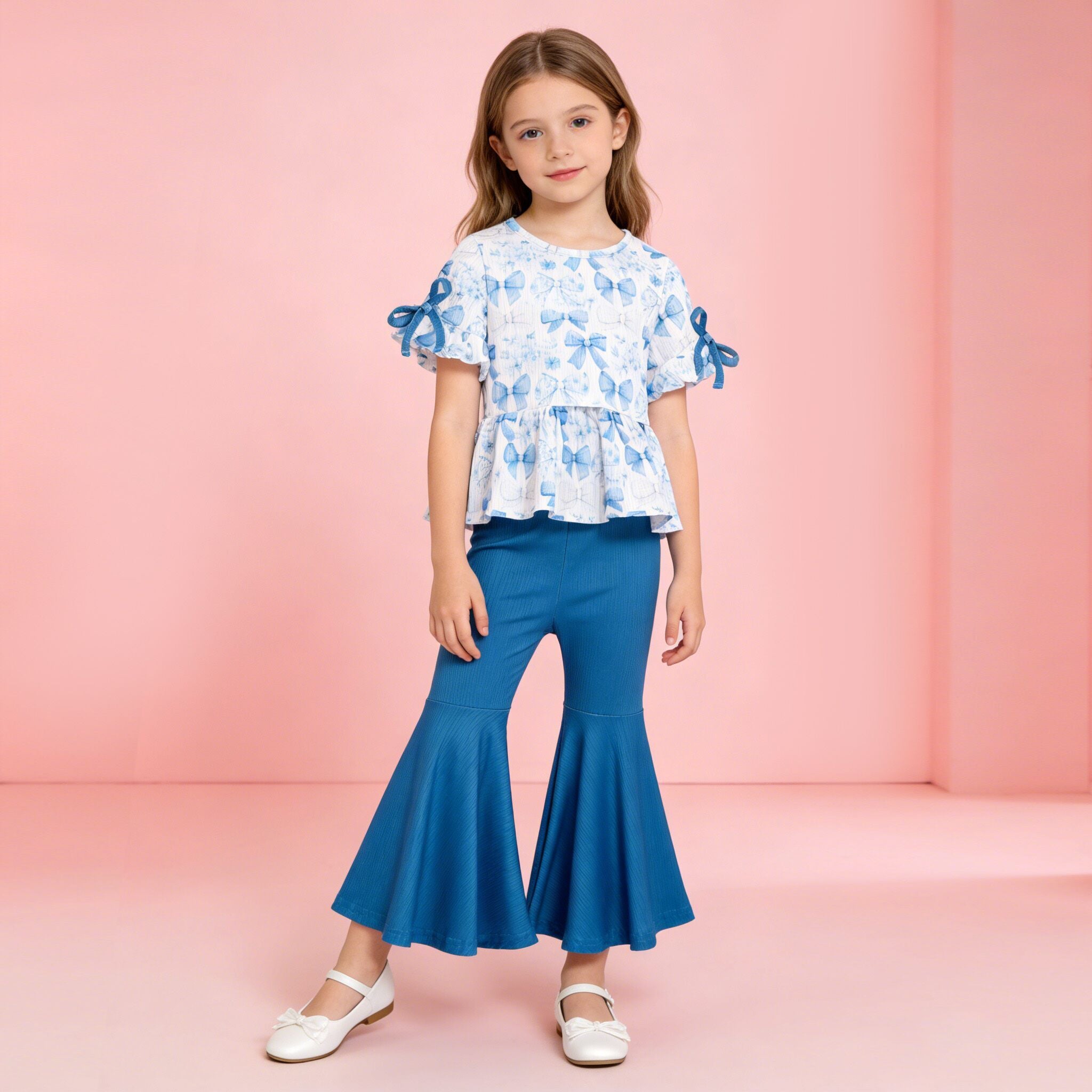 （Pre Order,Prepack Zone）Girls Spring&Summer Floral Print Set（Mix Size）