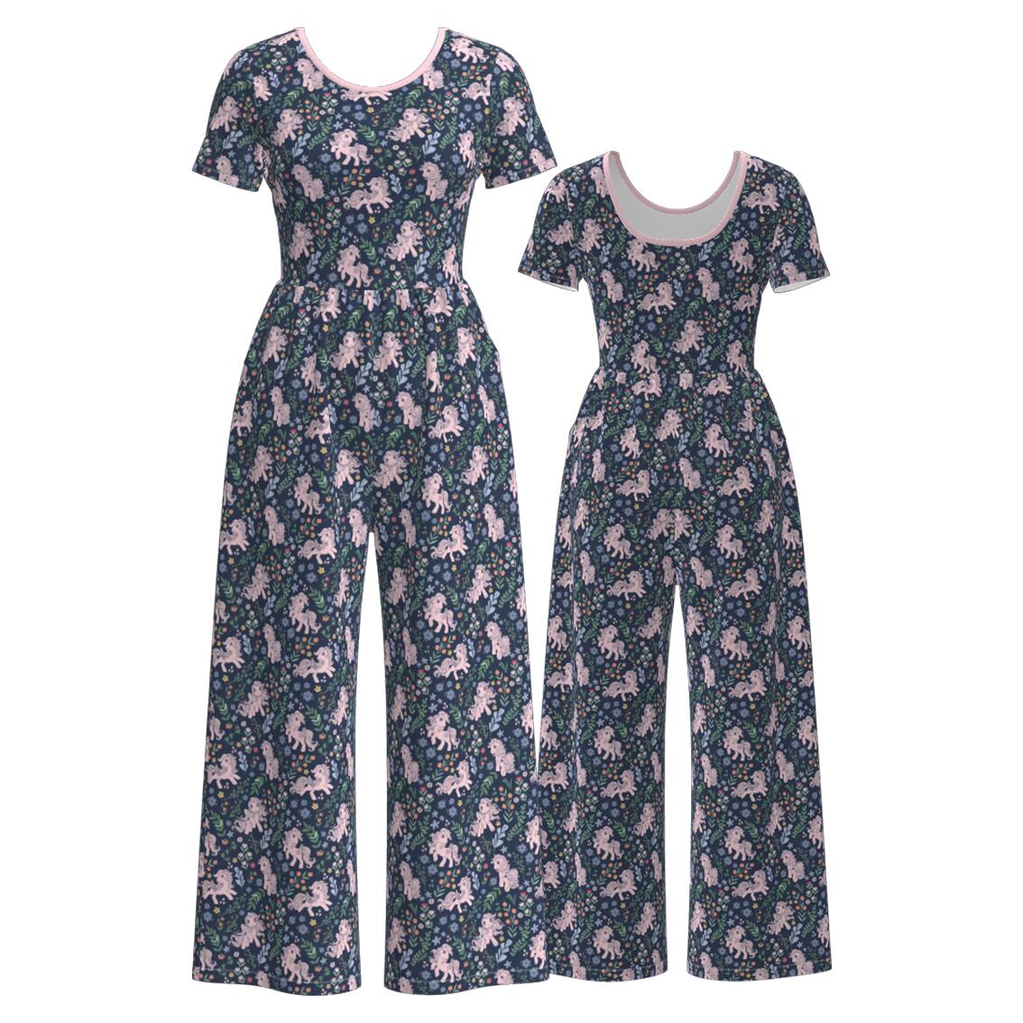 （Pre Order）Family Spring&Summer Horse Print Dress,Jumpsuit&Romper