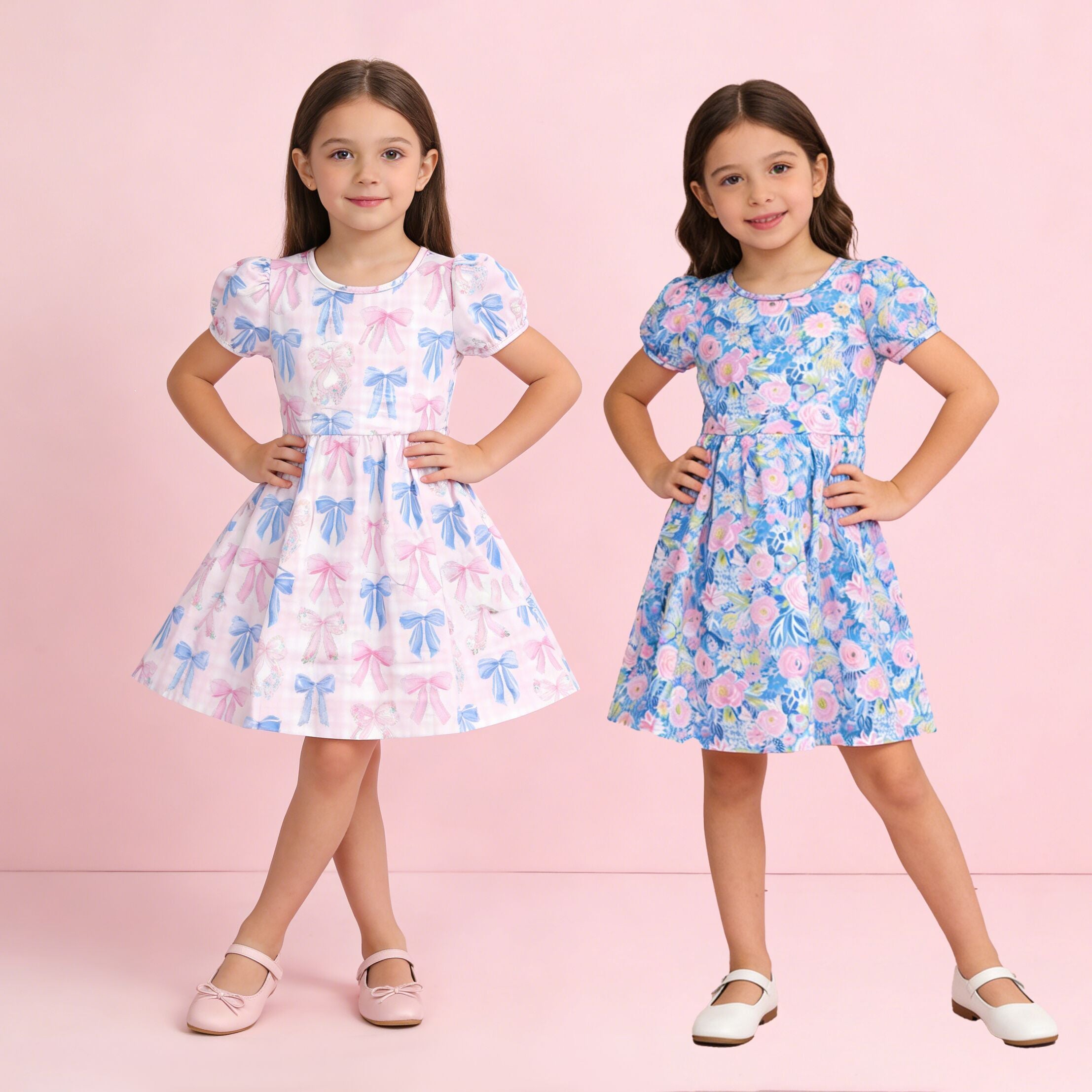 （Pre Order,Prepack Zone）Girls Floral Print Shorts Set（Mix Size）