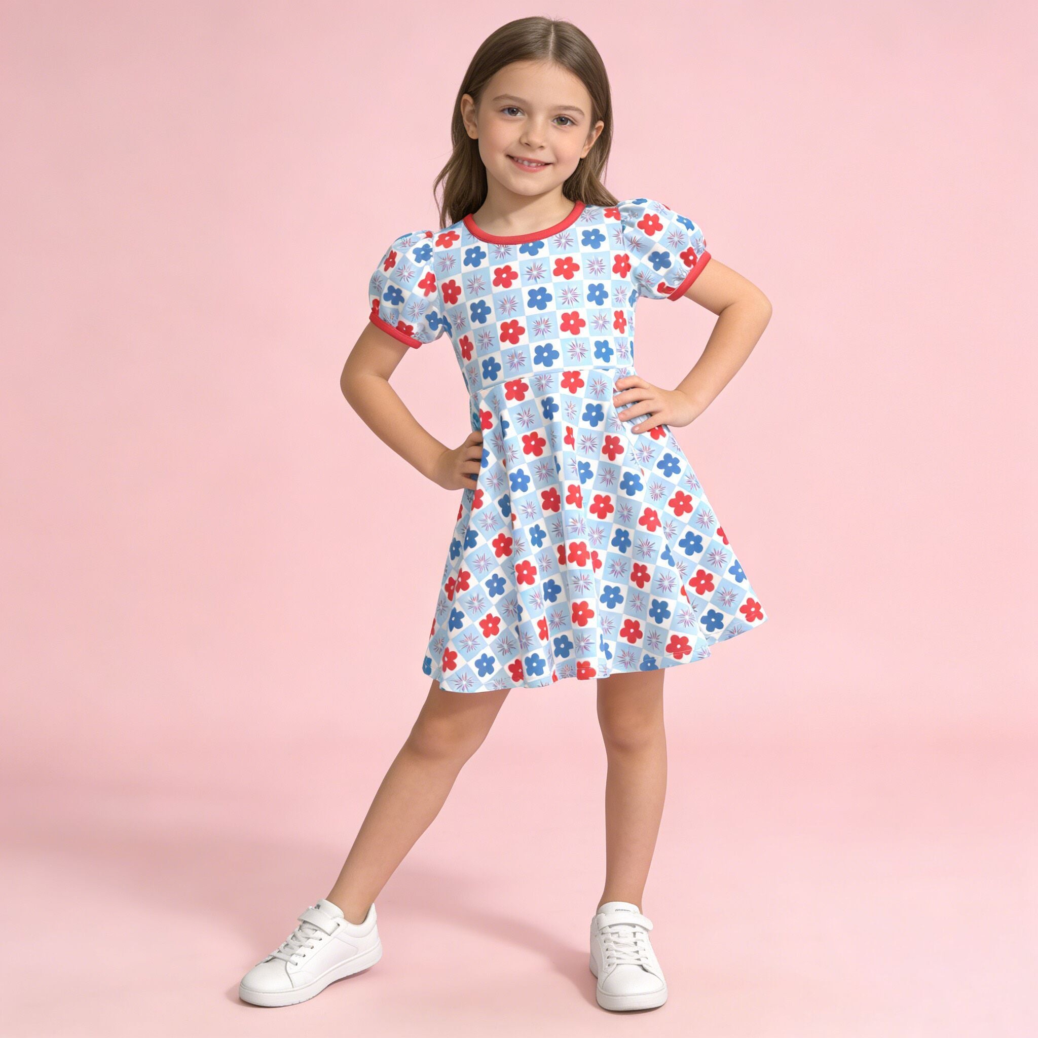 （Pre Order,Prepack Zone）Girls Patriotic Print Shorts Set（Mix Size）