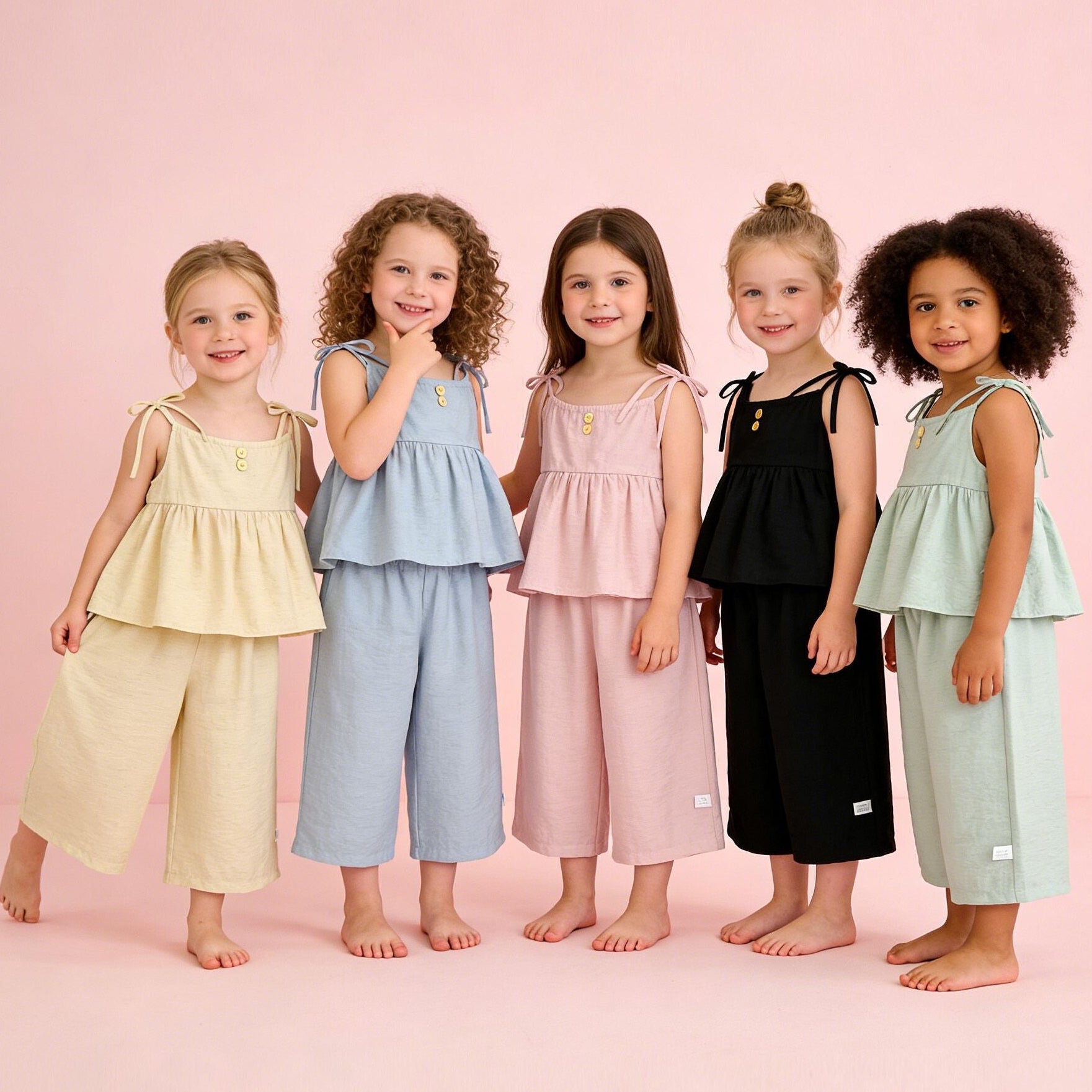 （In Production）Girls Spring&Summer Solid Color Bandeau Set